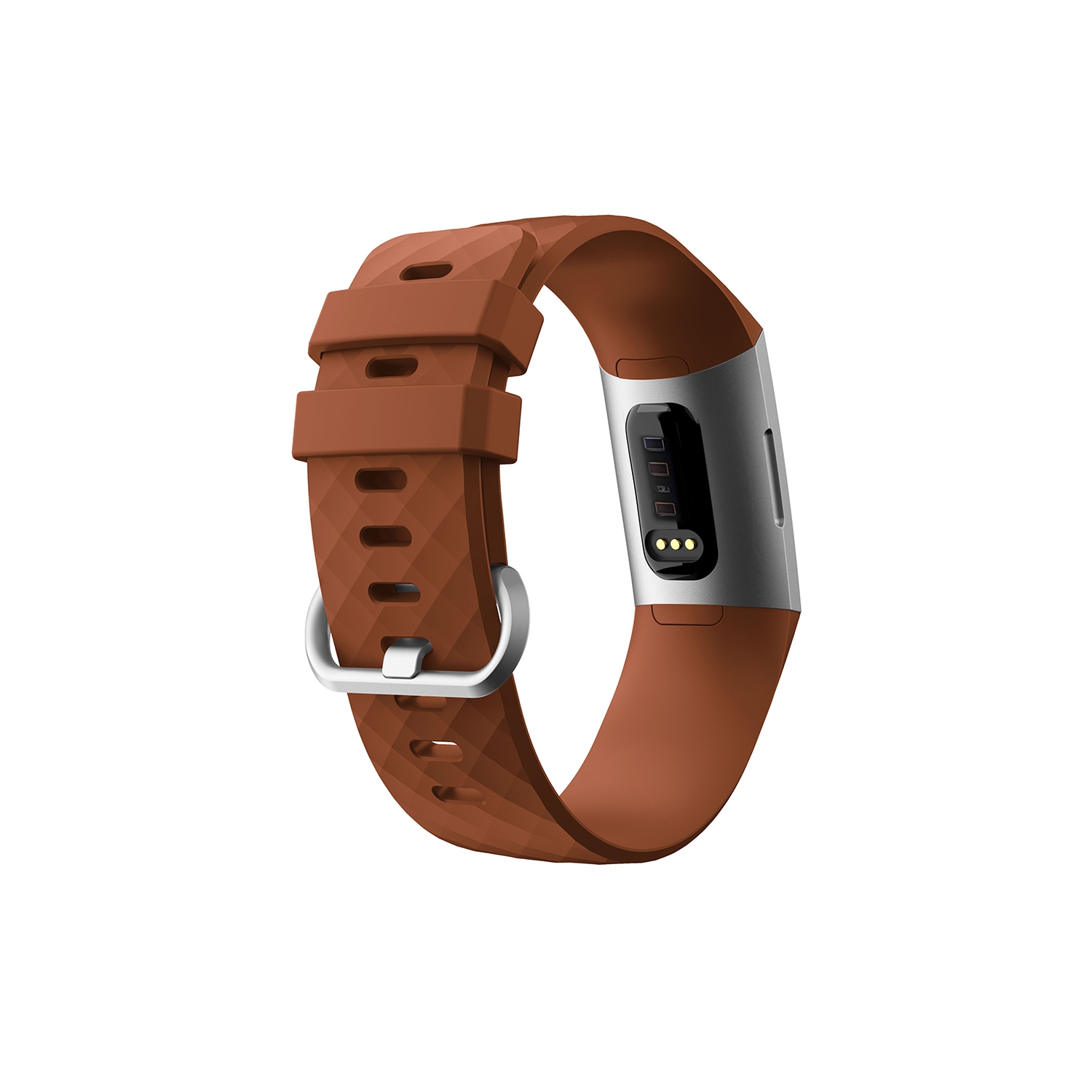 StrapsCo Classic Silicone Rubber Replacement Watch Band Strap for Fitbit Charge 4 - Short-Medium - Brown