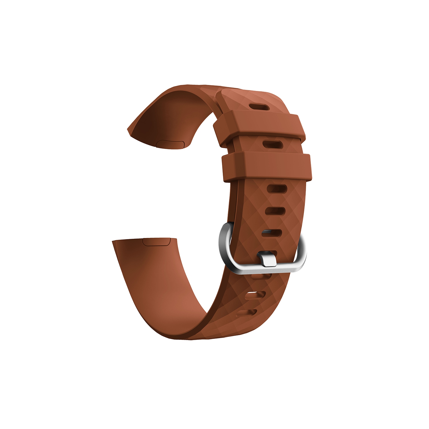 StrapsCo Classic Silicone Rubber Replacement Watch Band Strap for Fitbit Charge 4 - Short-Medium - Brown