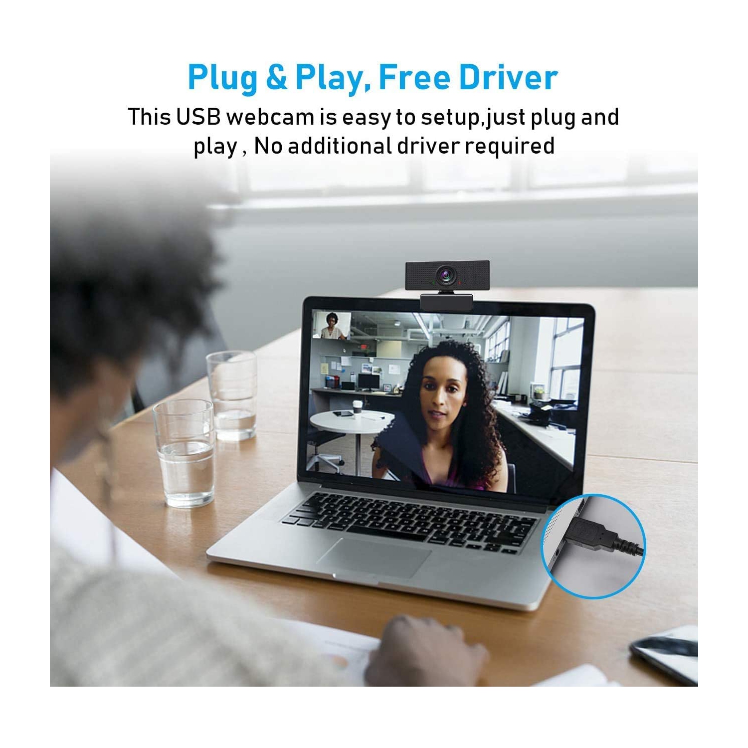 HD Webcam 1080P with Microphone, PC Laptop Desktop USB Webcams, Pro Streaming Computer Camera for Video Calling