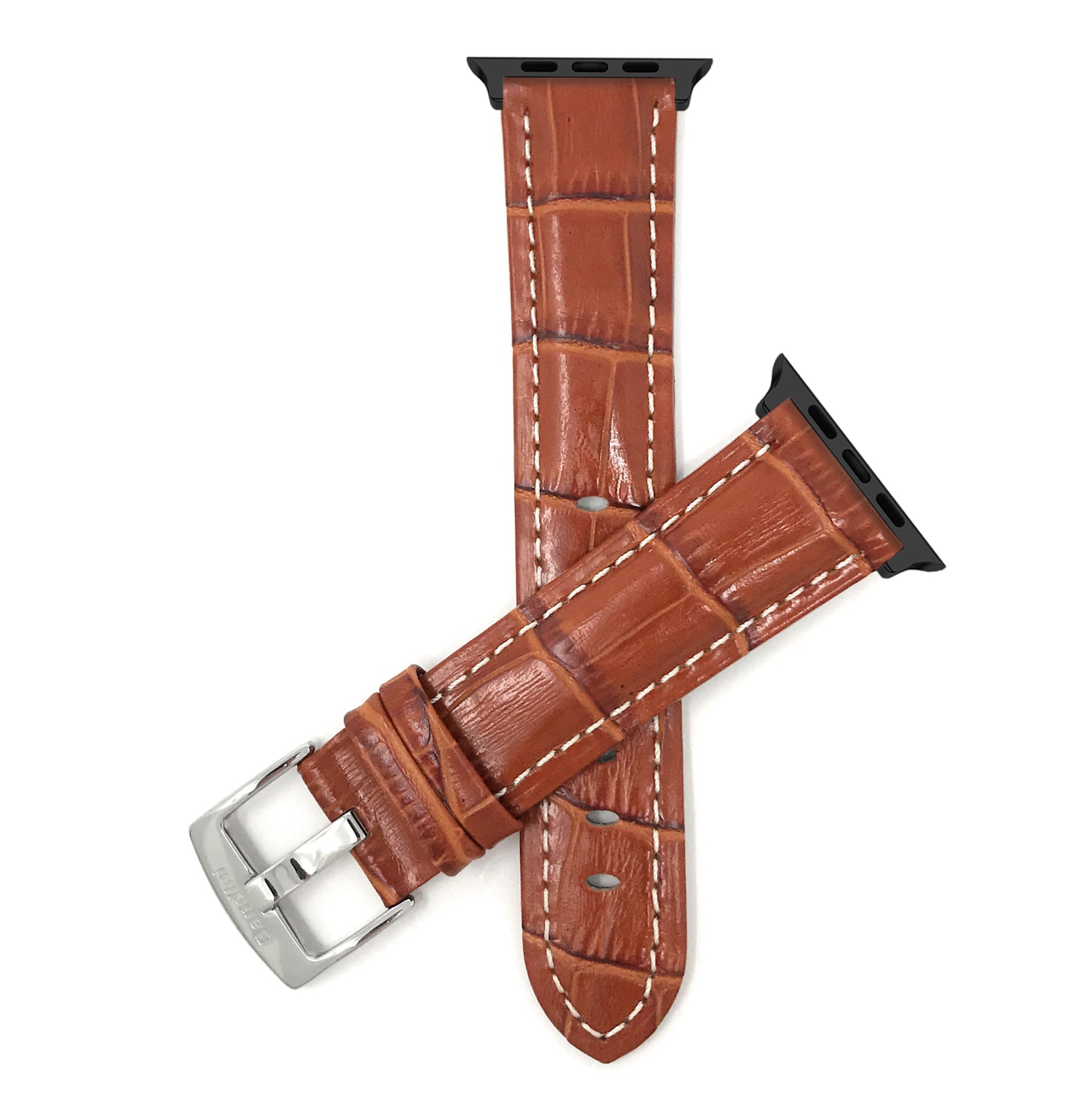 Bandini Leather Replacement Watch Strap for Apple Watch Band 46mm / 49mm / 45mm / 44mm / 42mm, Series 11 10 9 8 7 6 5 SE, Ultra 3 2 1 - Alligator