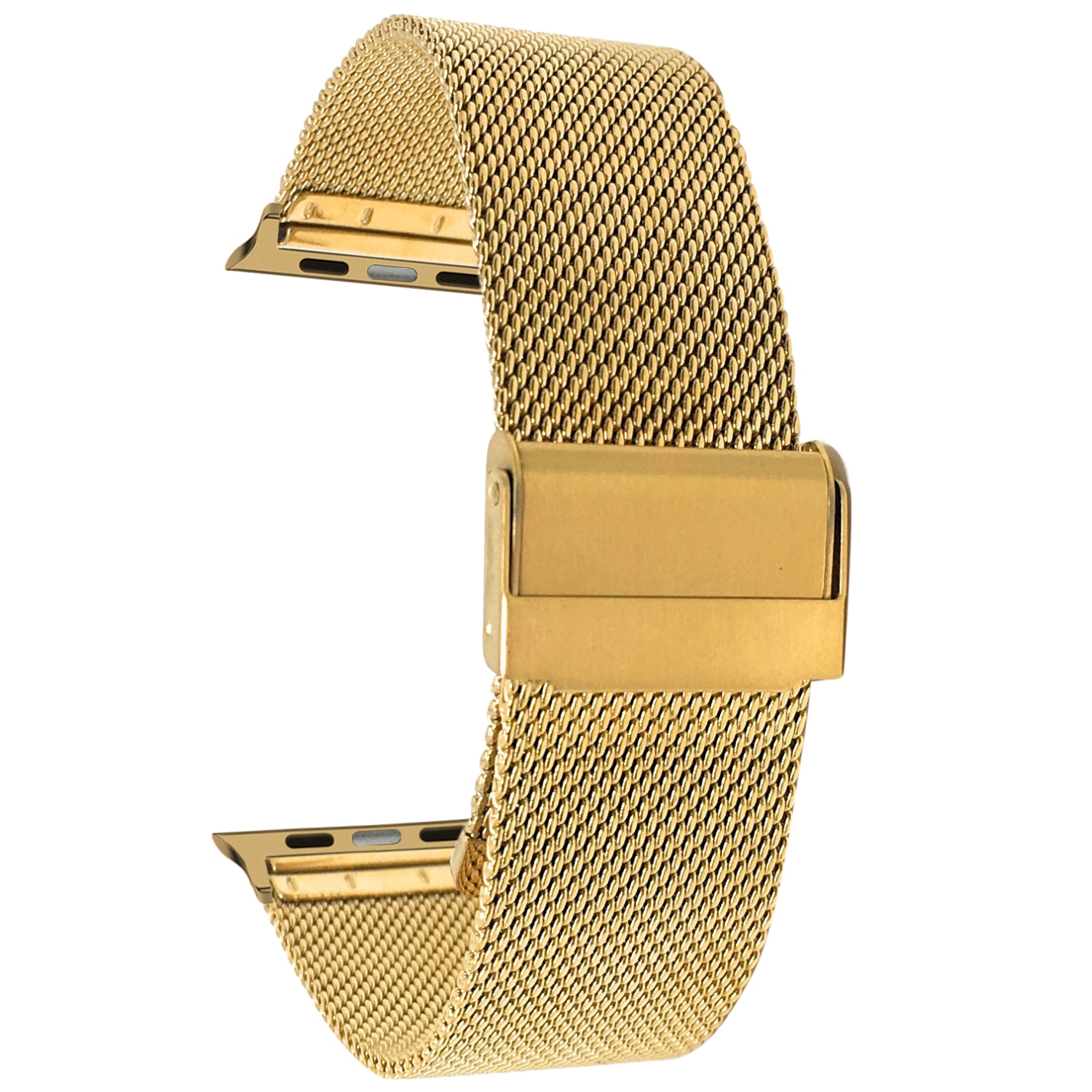 Bandini Metal Stainless Steel Mesh Watch Strap for Apple Watch Band 42mm / 44mm / 45mm / 49mm, Series 9 8 7 6 5 4 3 2 1 SE & Ultra, Milanese, Gold / Gold