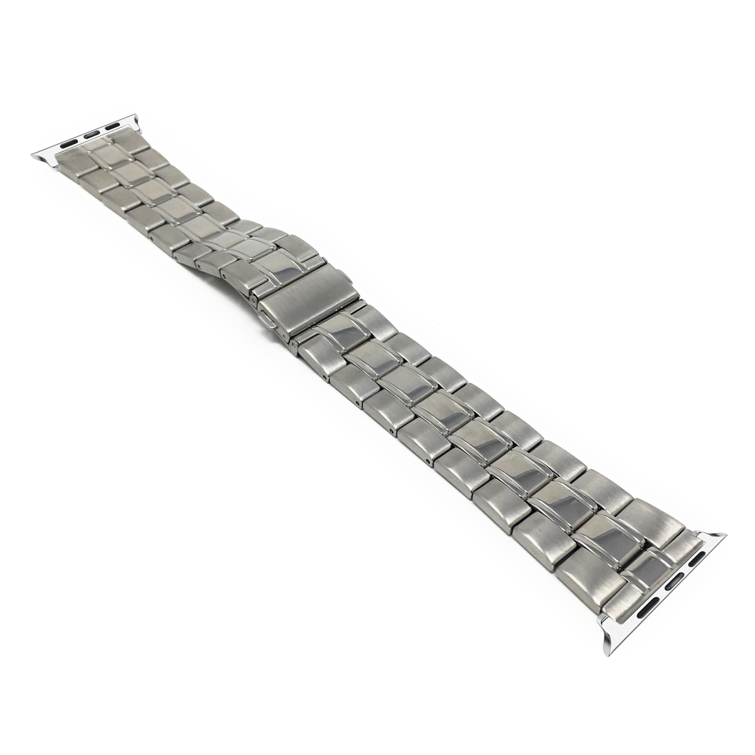Bandini Stainless Steel Metal Replacement Watch Strap for Apple Watch Band 42mm / 44mm, Series 6 5 4 3 2 1 - Silver / Silver