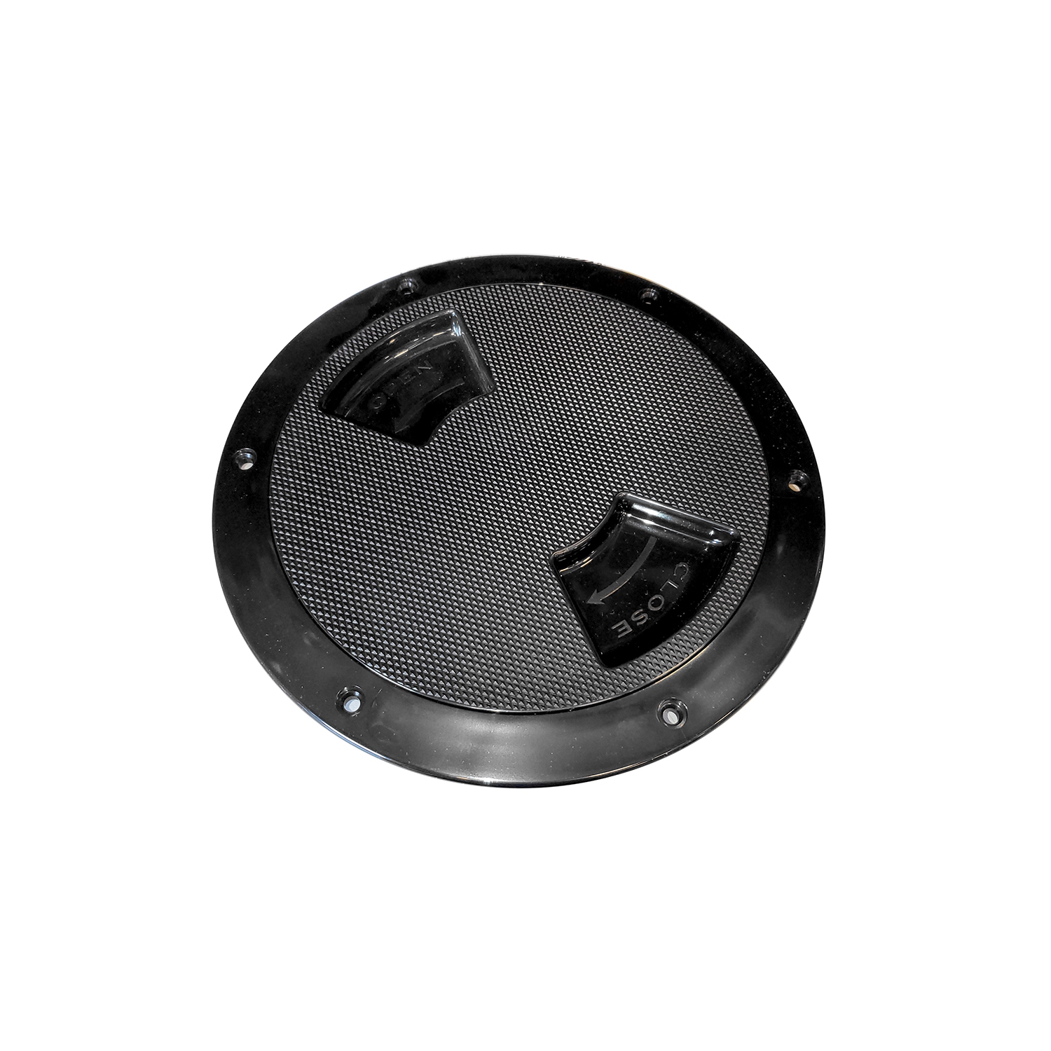 Sea-Dog Quarter-Turn Textured Deck Plate w/Internal Collar - Black - 5"