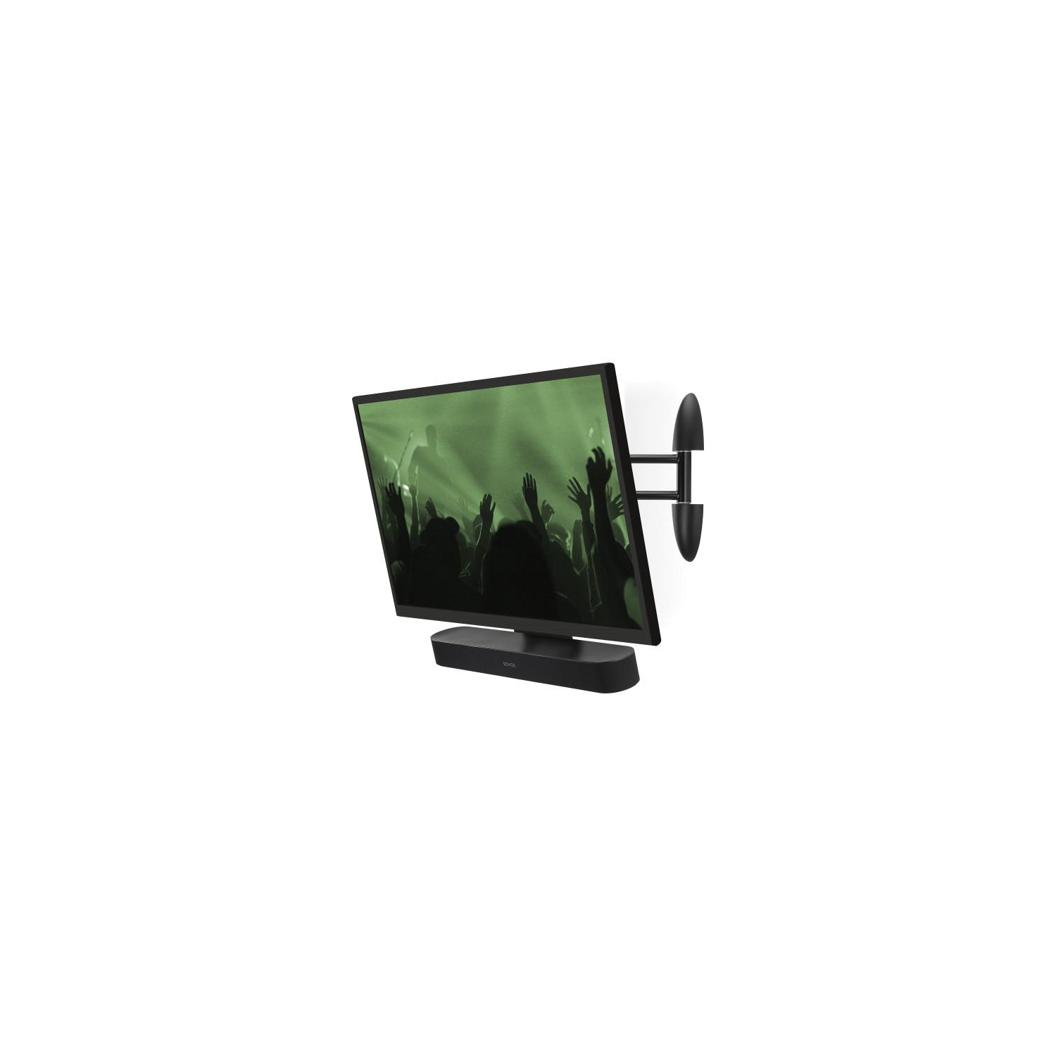Flexson Support Mural articulé et orientable pour TV et Sonos Beam Noir.