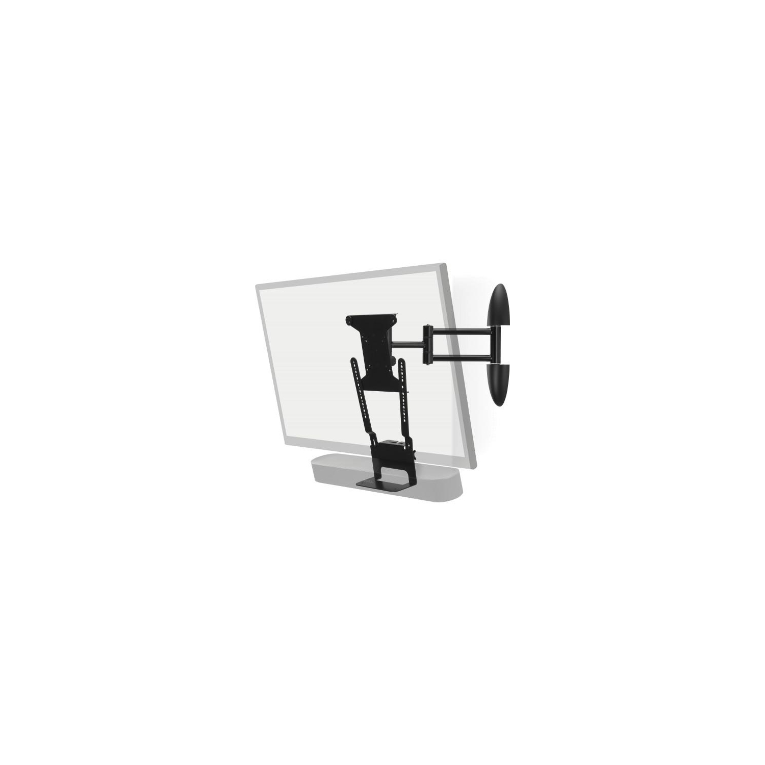 Flexson Support Mural articulé et orientable pour TV et Sonos Beam Noir.