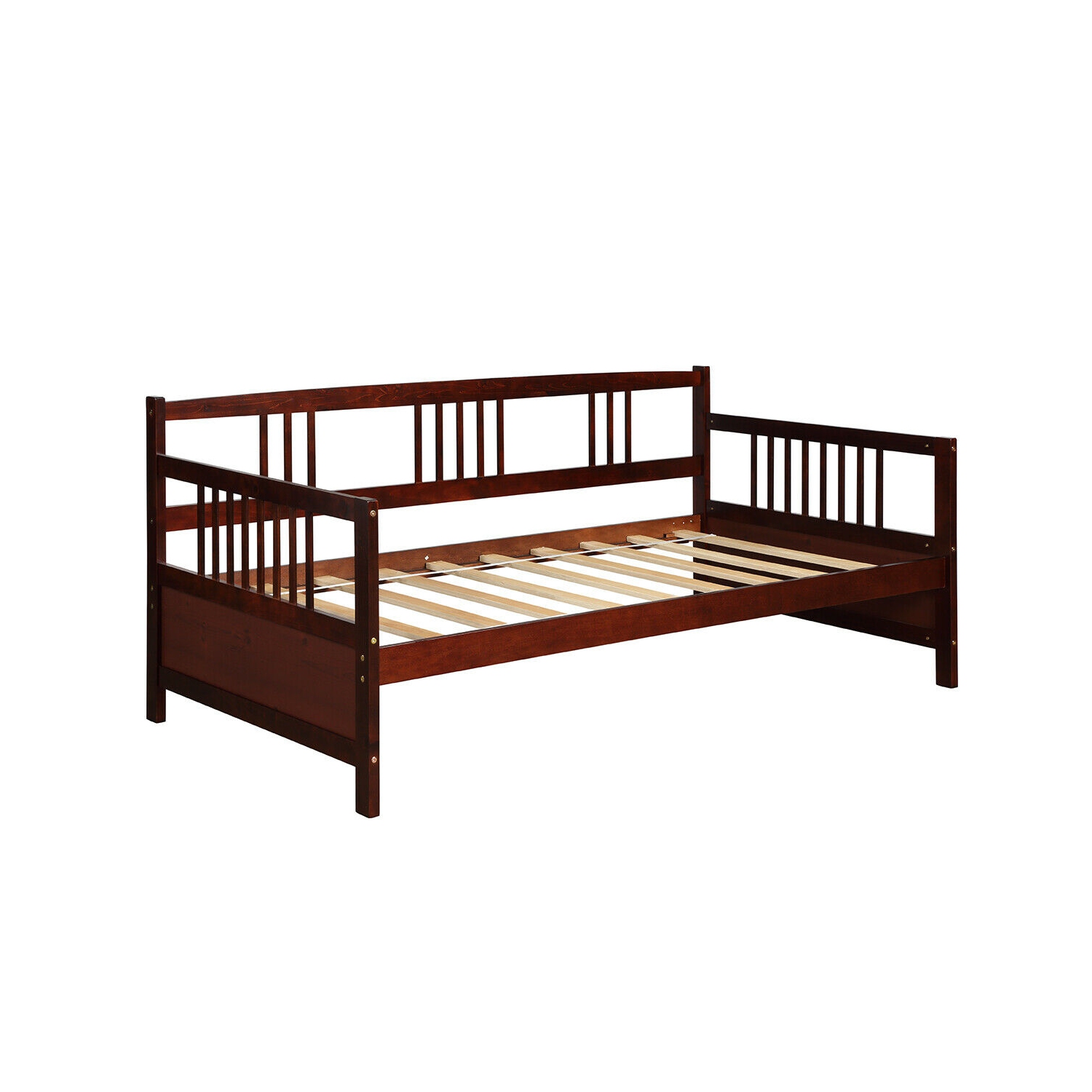 Gymax Cadre deCanapé-lit Double Solide avec Rails