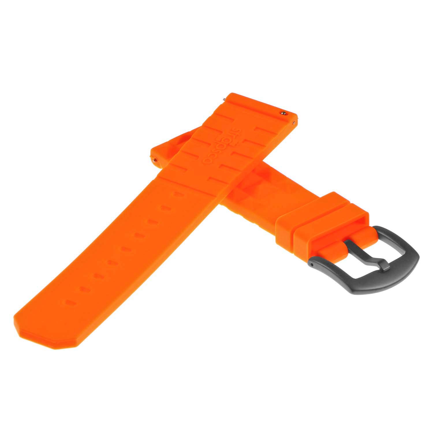 StrapsCo Super Waffle Rubber Strap w/ Matte Black Buckle for Apple Watch - 40mm - Orange
