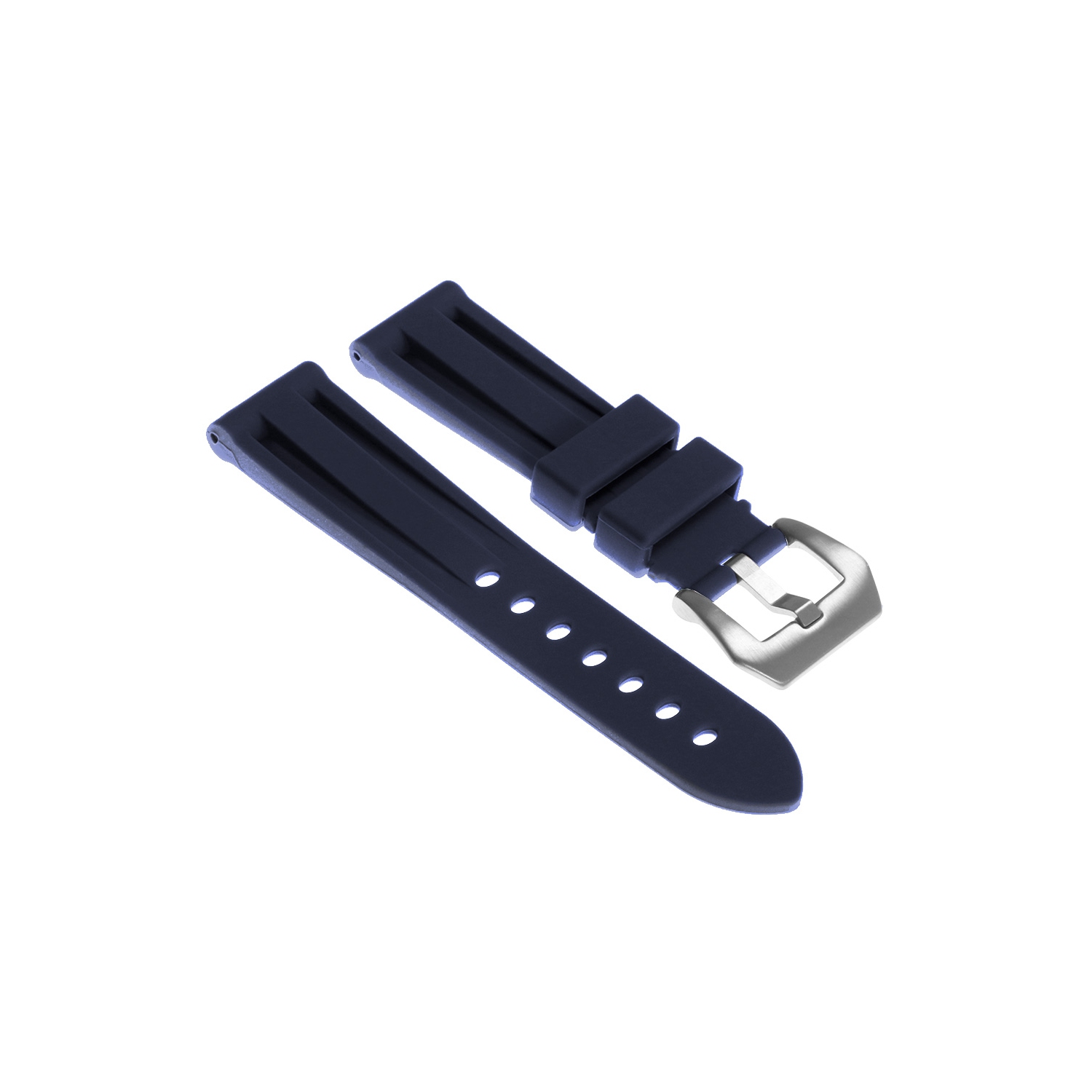 StrapsCo Silicone Watch Strap with Brushed Stainless Steel Pre-V Buckle for Apple Watch - 42mm - Blue