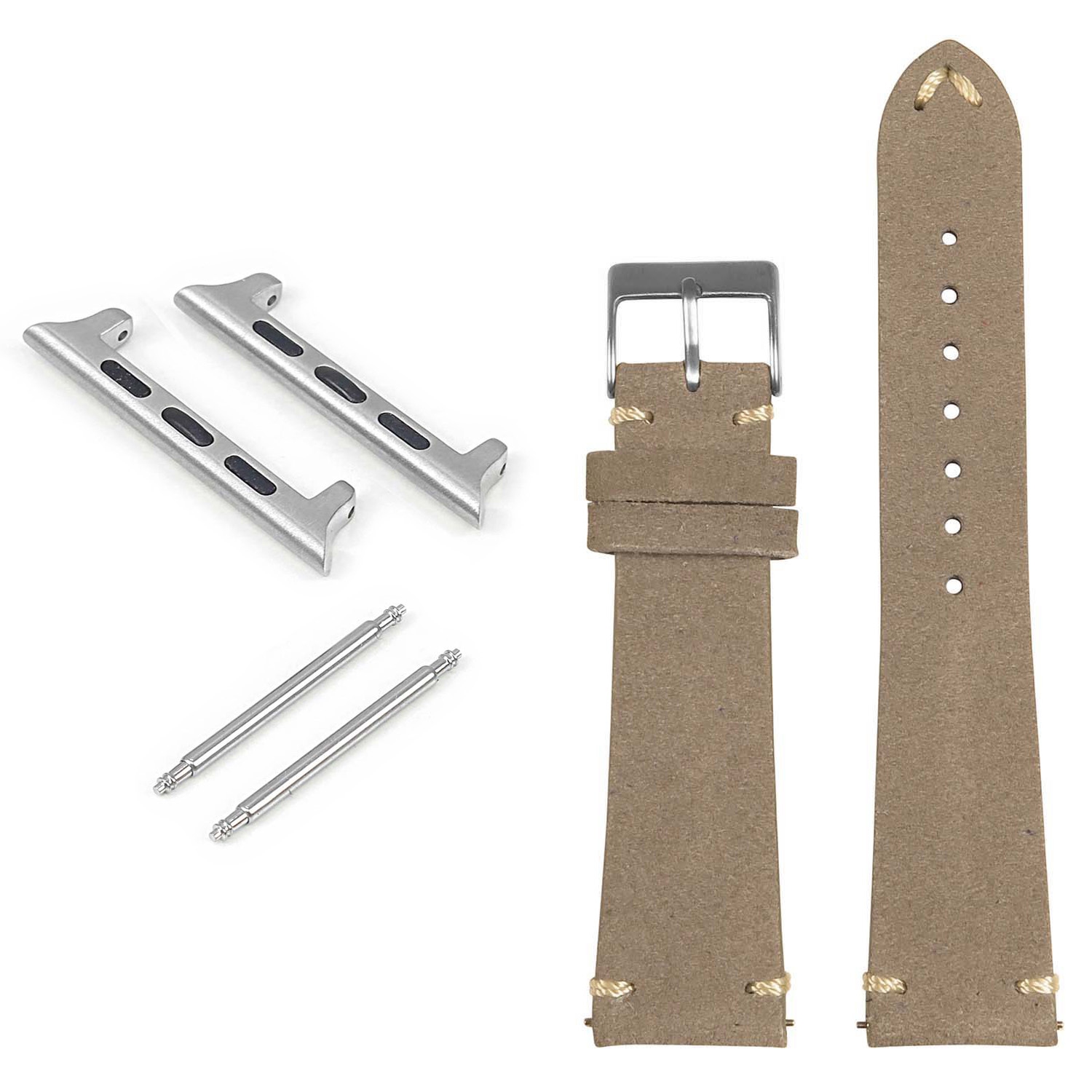 StrapsCo Bracelet en daim pour Apple Watch - 44mm - Gris