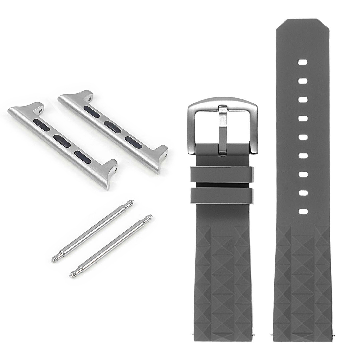 StrapsCo Super Waffle Rubber Strap for Apple Watch - 42mm - Gray