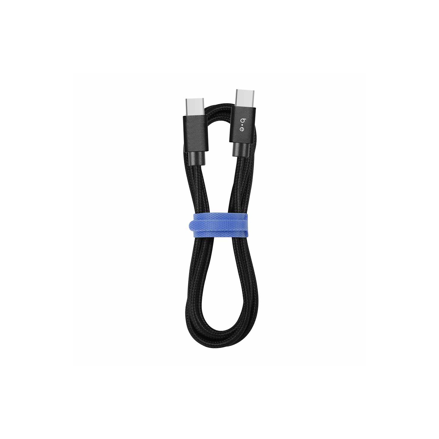 Câble tissé USB-C à USB-C de Blu Element pour chargement/synchronisation 60 W de 4 pi | Noir