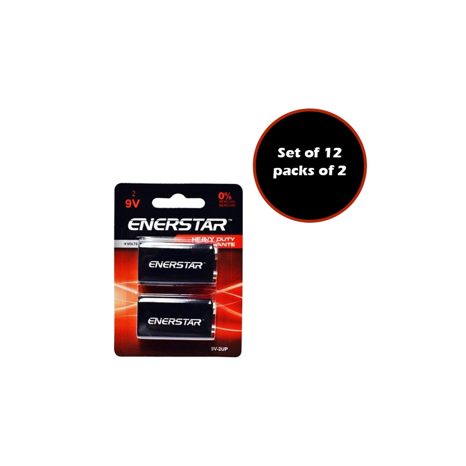 Enerstar - Set of 12 Pack of 2 Ultra-Powerful 9 Volt Batteries