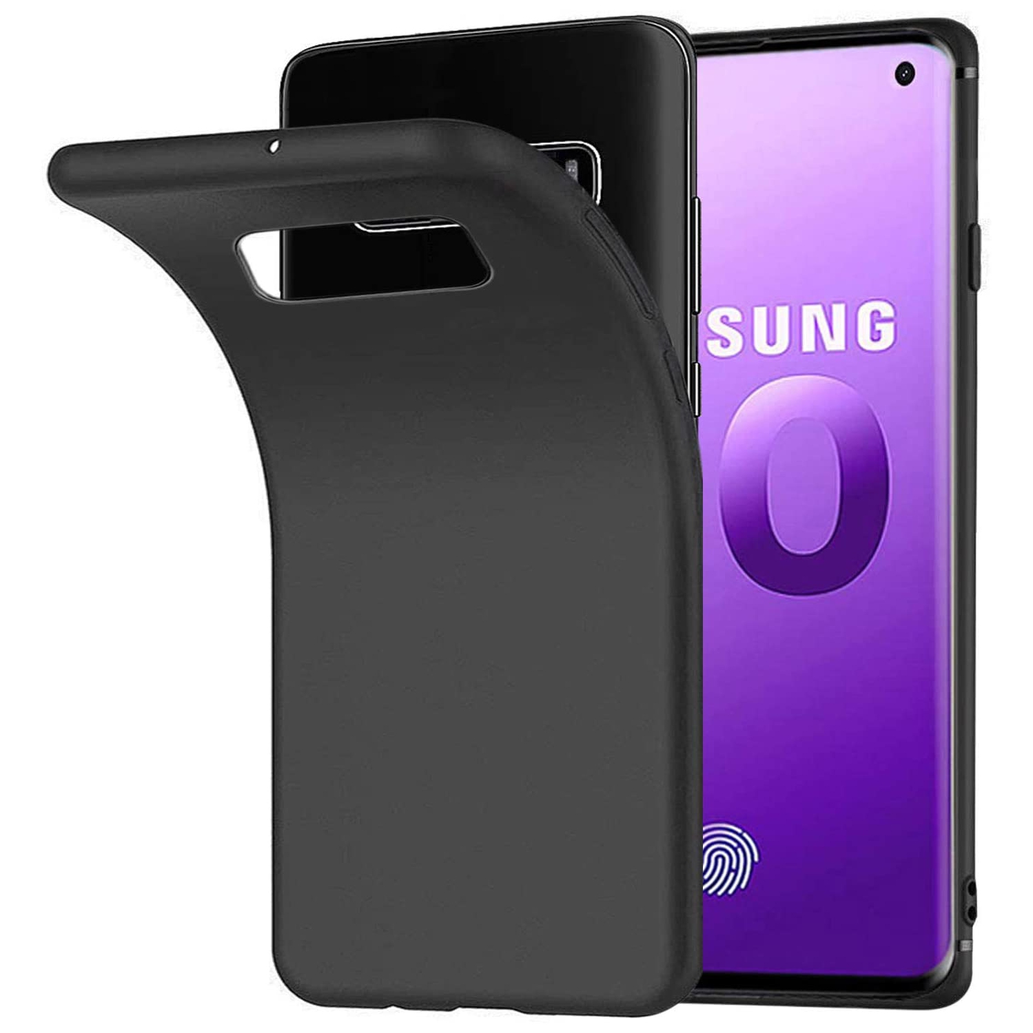 【CSmart personnalisé personnalisé de protection arrière en TPUR souple et en silicone souple pour Galaxy S10 de Samsung, noir