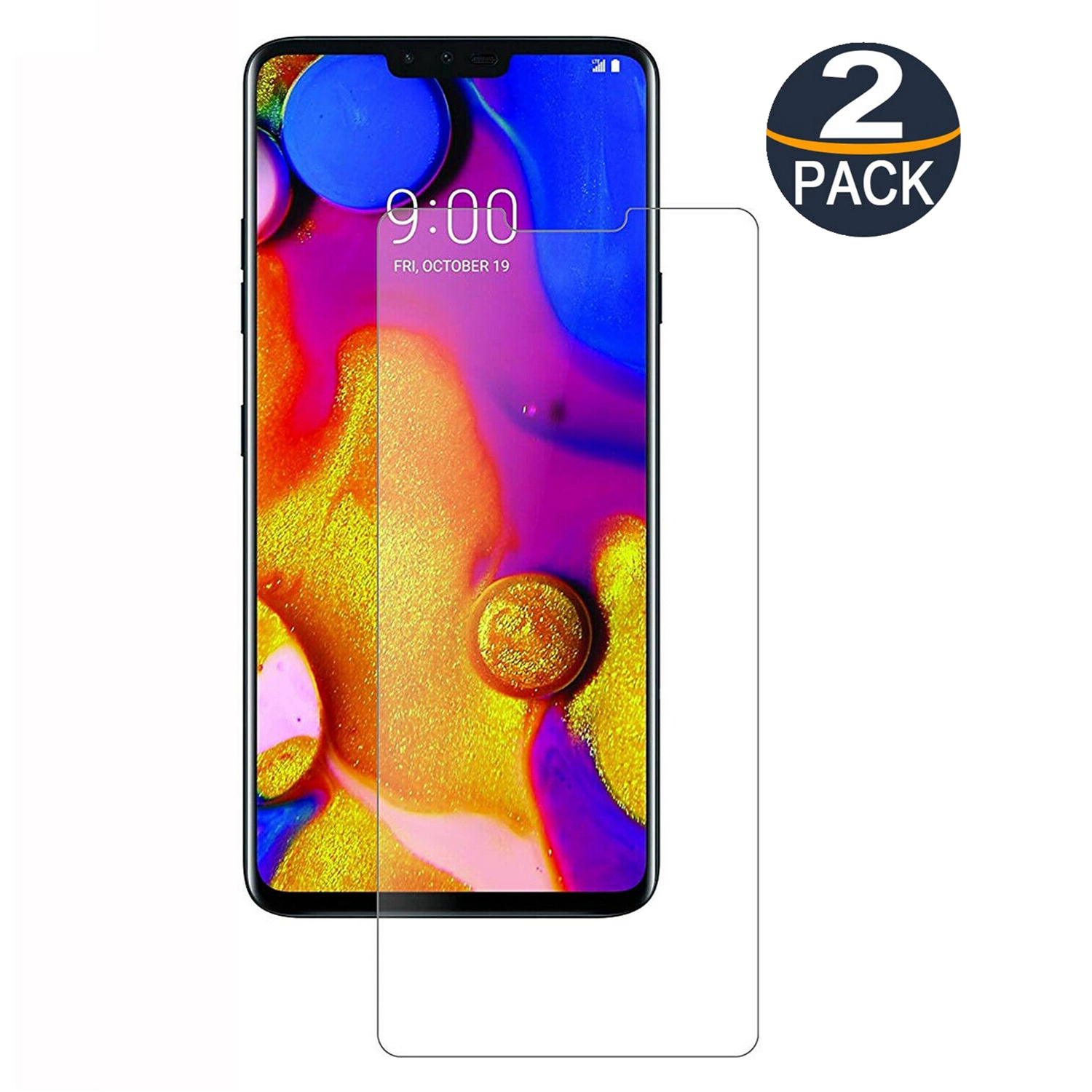 【2 Packs】 CSmart Premium Tempered Glass Screen Protector for LG V40, Case Friendly & Bubble Free