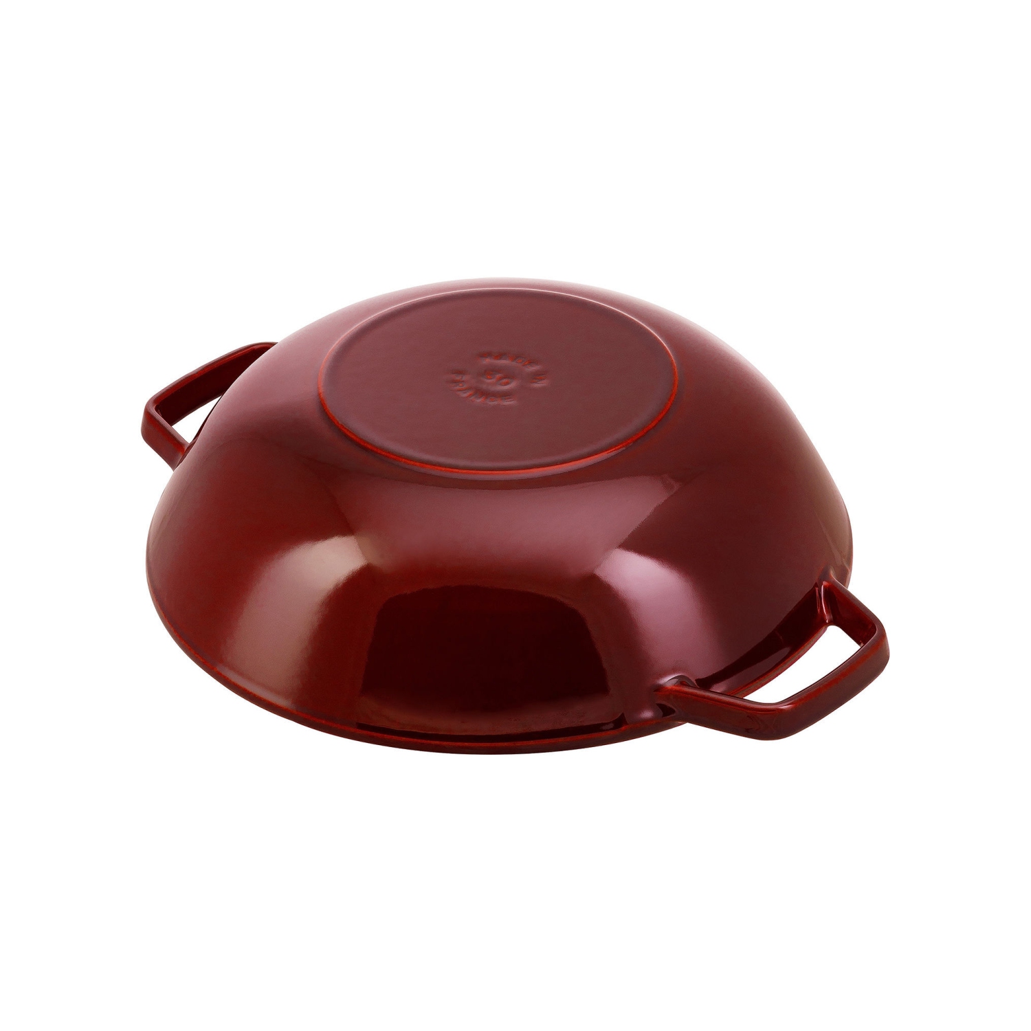STAUB Specialities – wok en fonte de 30 cm/12 po avec couvercle en verre, Grenadine-Rouge