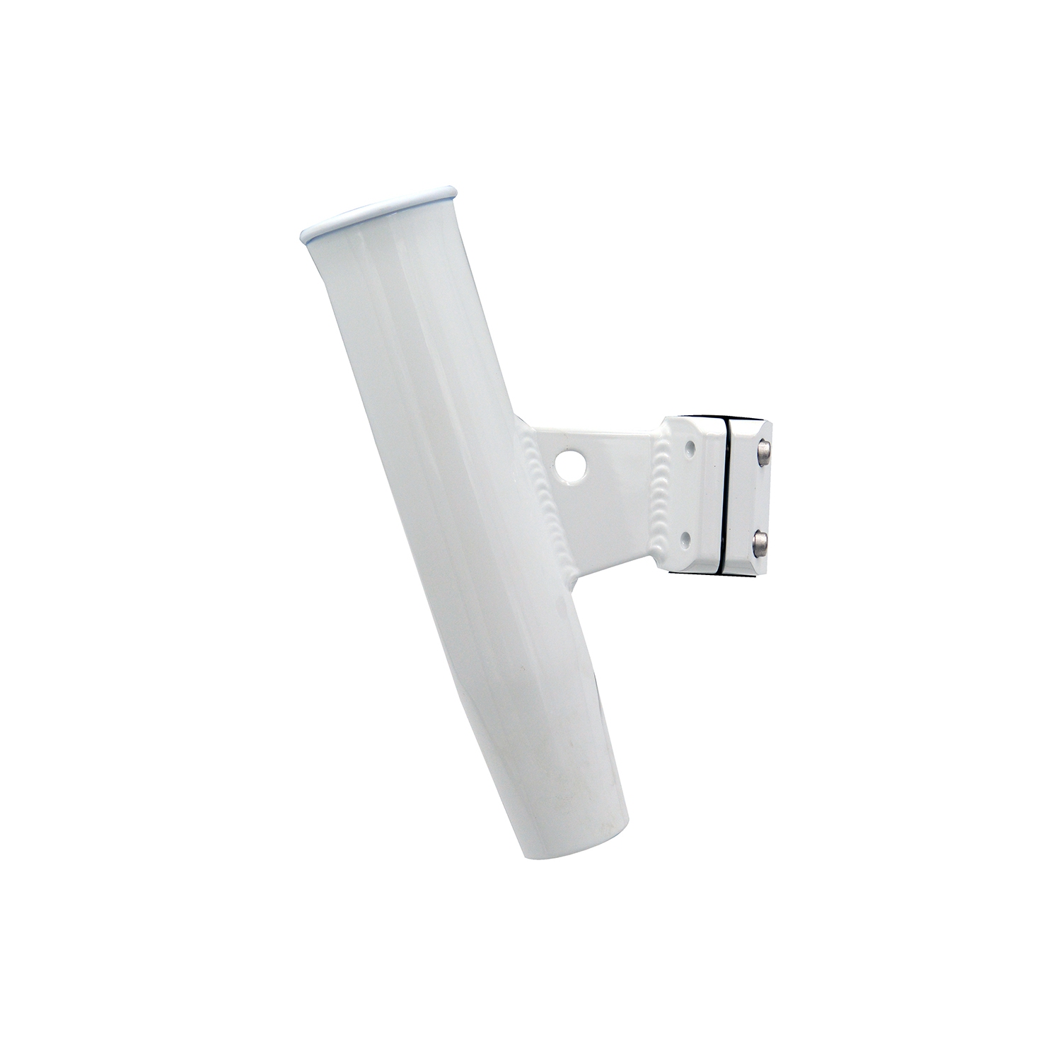 C.E. Smith Aluminum Vertical Clamp-On Rod Holder 1-5/16" OD White Powdercoat w/Sleeve