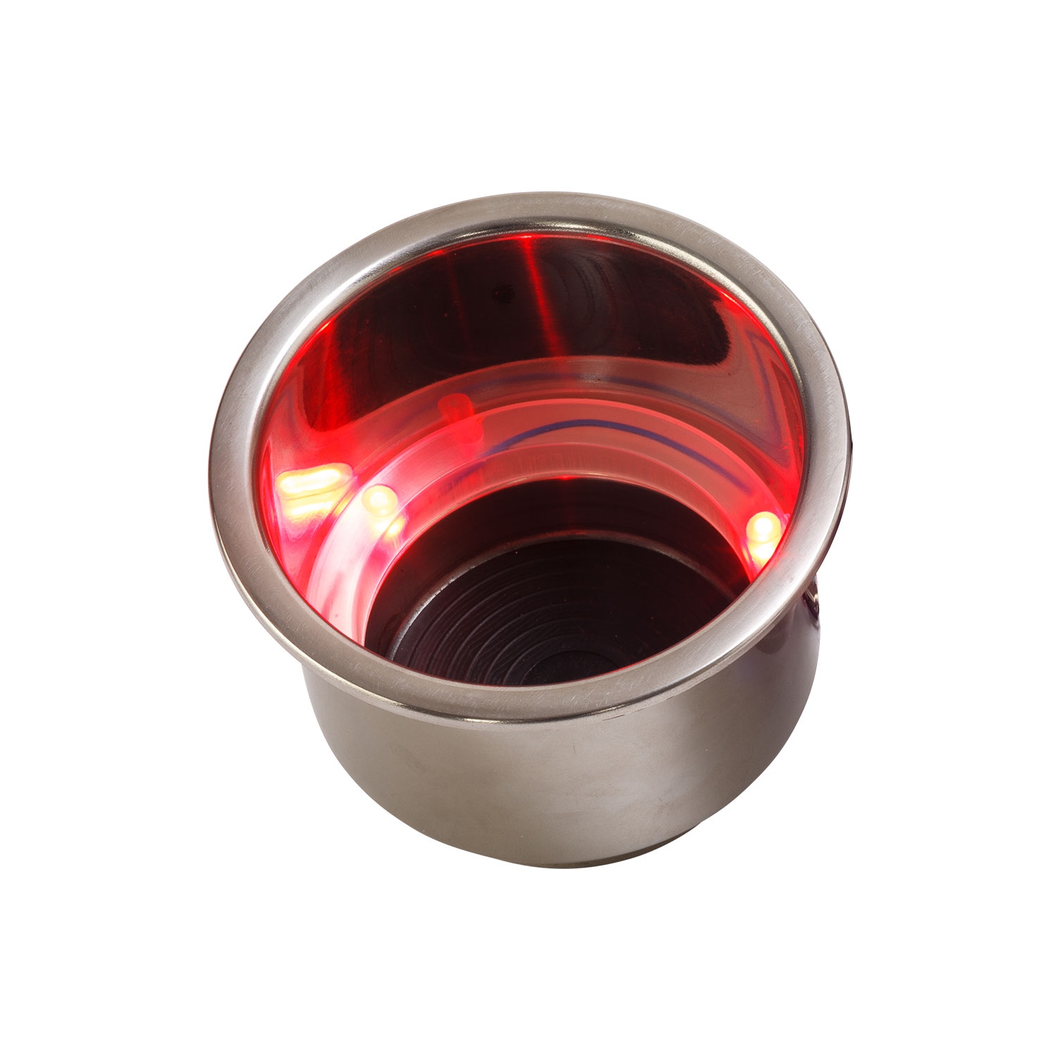 Sea-Dog LED Flush Mount Combo Drink Holder w/Drain Fitting - Red LED