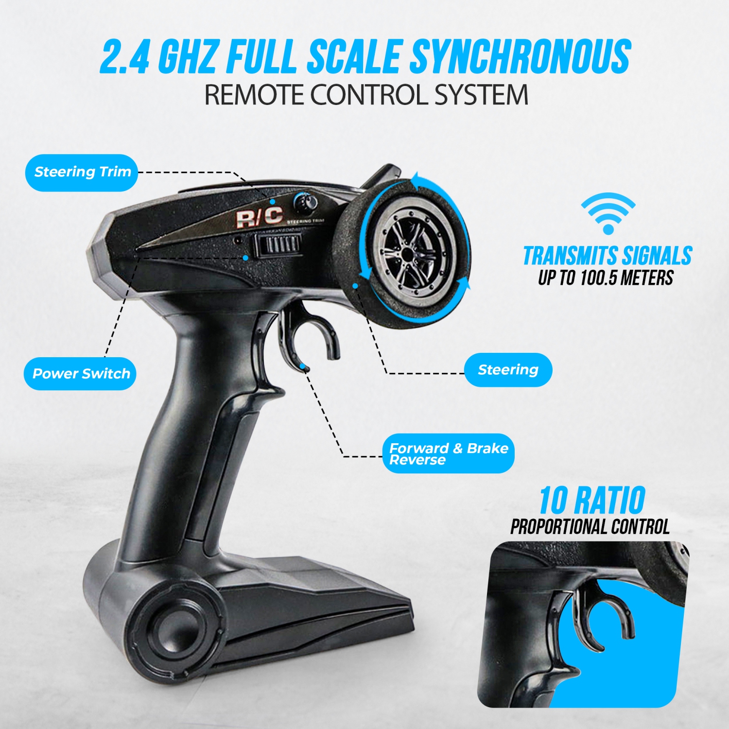 Camion monstre téléguidé à manette 1:18 rapide 35 km/h 4RM 2,4 GHz MotionGrey rouge pour adultes