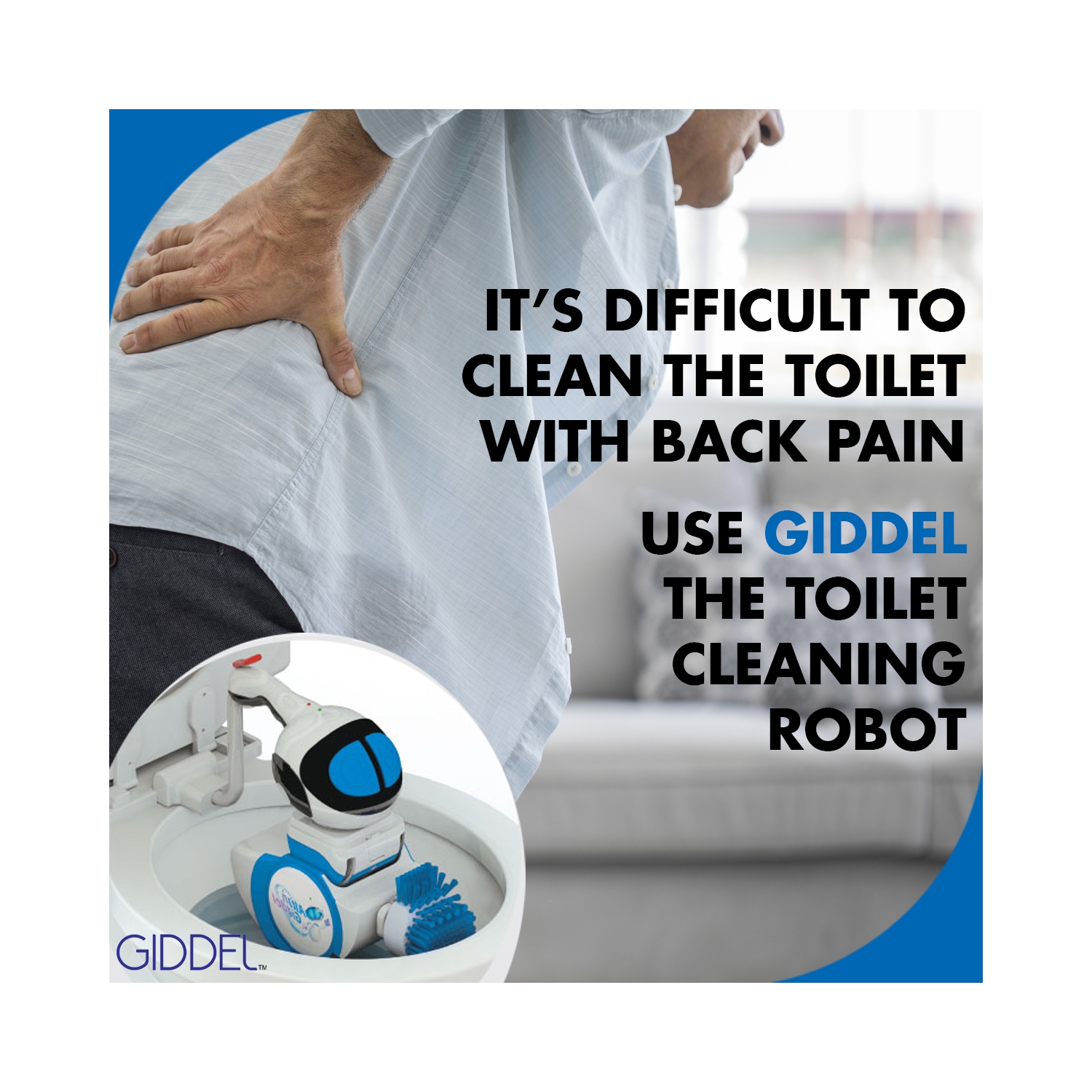 Robot de nettoyage de toilettes Giddel + siège de toilette allongé, nettoyant pour cuvette de toilettes, robot de nettoyage