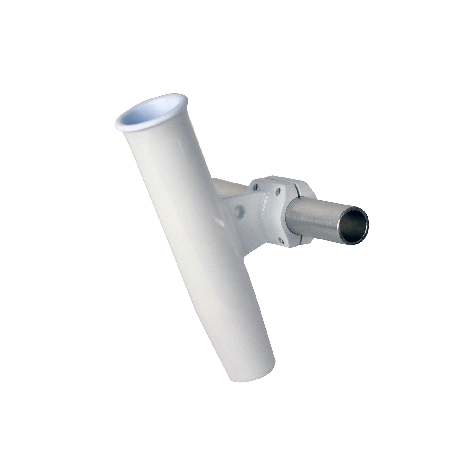 C.E. Smith Aluminum Horizontal Clamp-On Rod Holder 1.66" OD - White Powder Coated w/Sleeve