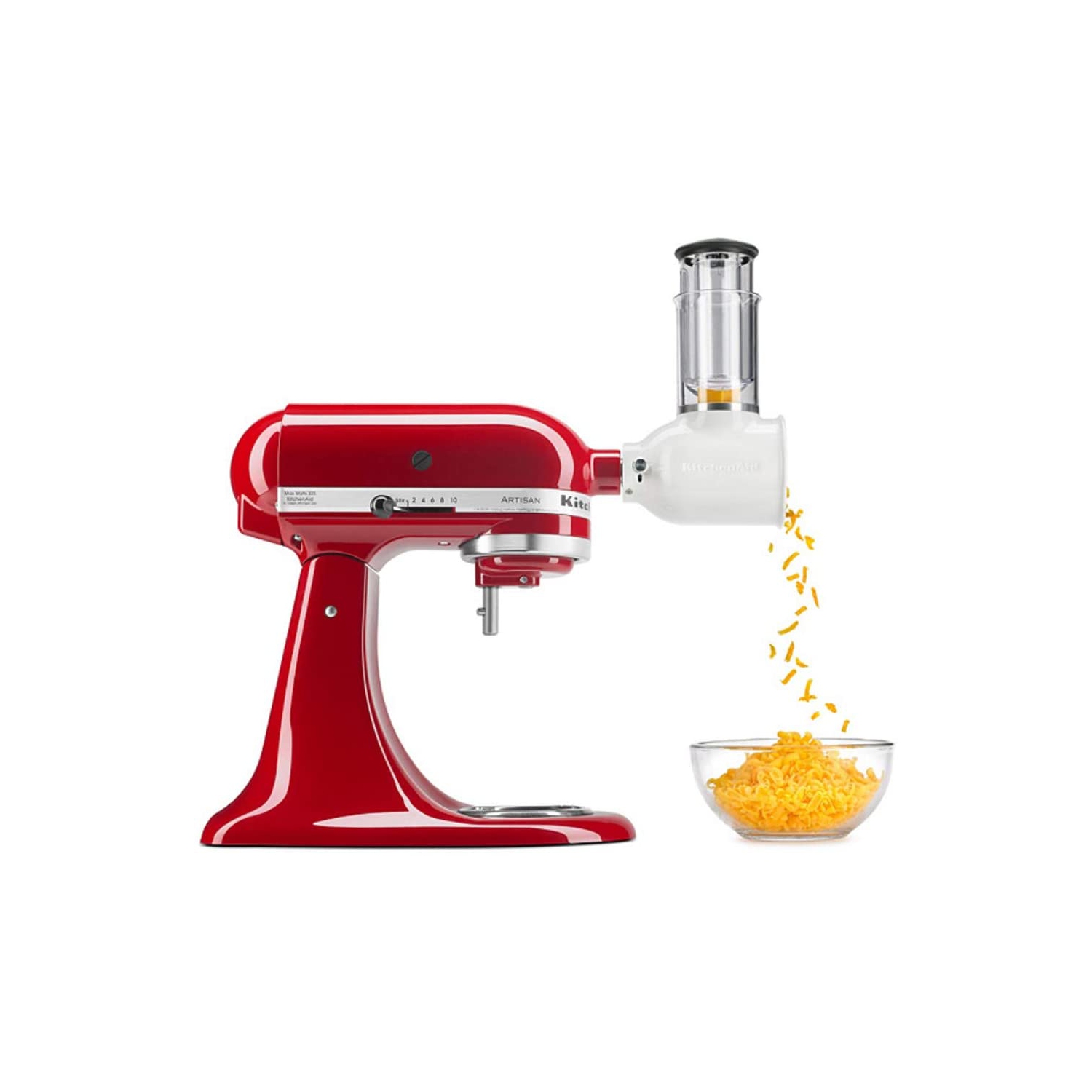 KitchenAid Artisan® Series 5 Quart Tilt-Head Stand Mixer with Fresh Prep Slicer/Shredder Attachment -KSM150FBER
