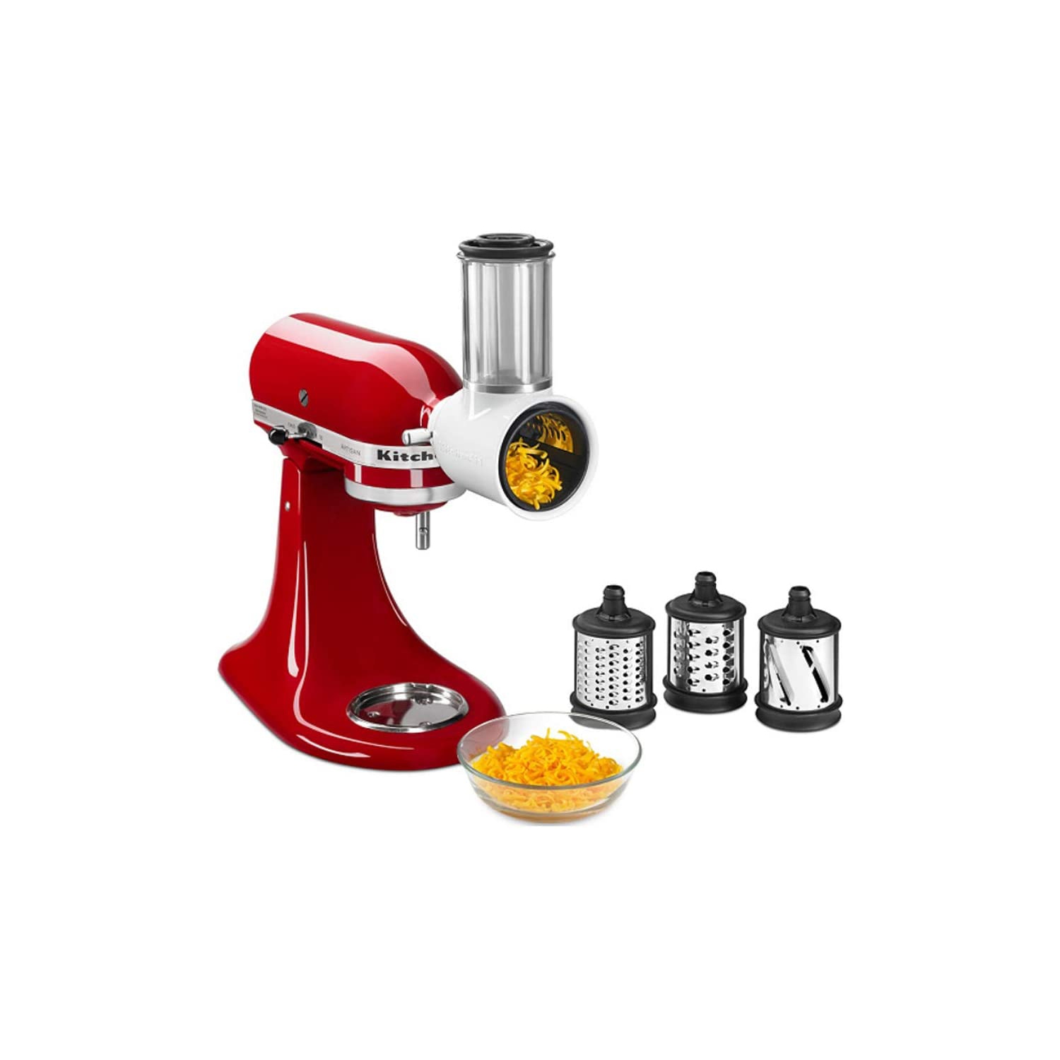 KitchenAid Artisan® Series 5 Quart Tilt-Head Stand Mixer with Fresh Prep Slicer/Shredder Attachment -KSM150FBER