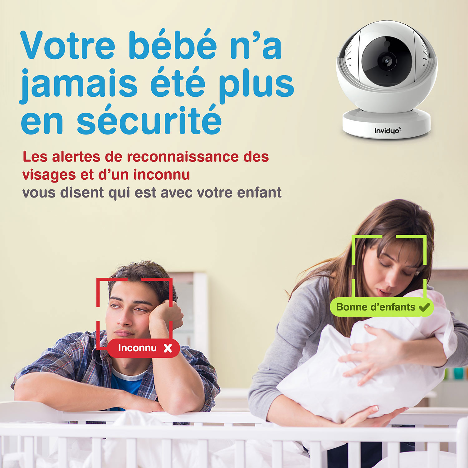 Interphone de surveillance vidéo à vision nocturne/communication bidirectionnelle Invidyo