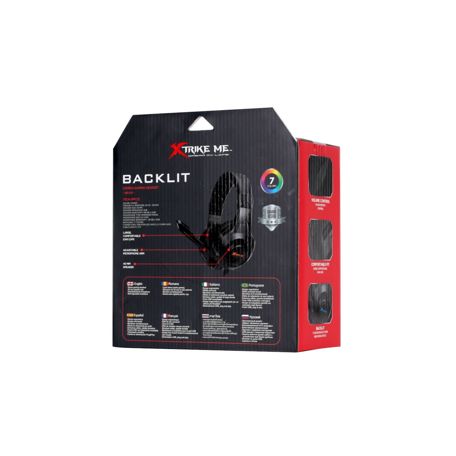 Xtrike Me HP-311 - Stereo Gaming Headset, Wired with Microphone and Remote Control, Black