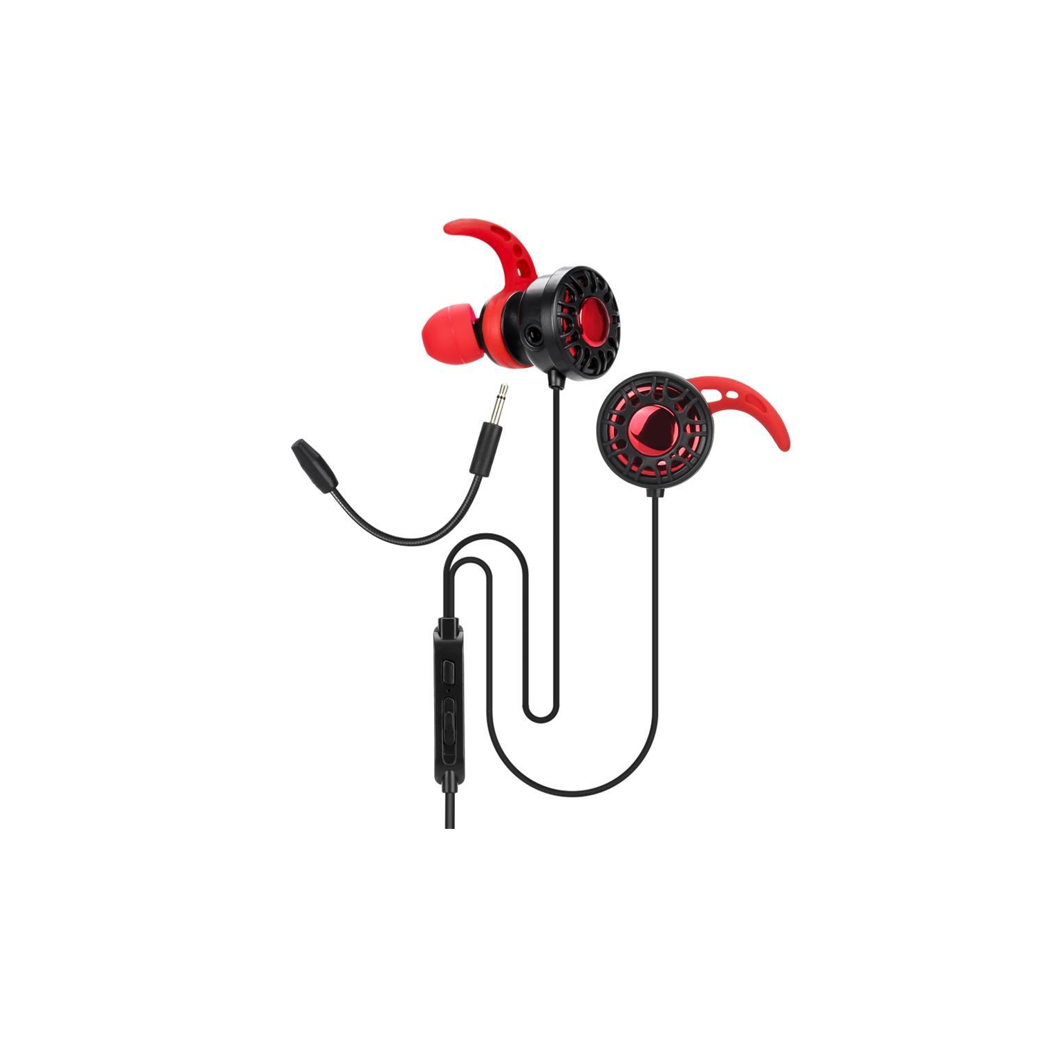 Xtrike Me GE-109 - Écouteurs de Jeu Intra-Auriculaire Avec Microphone, Rouge