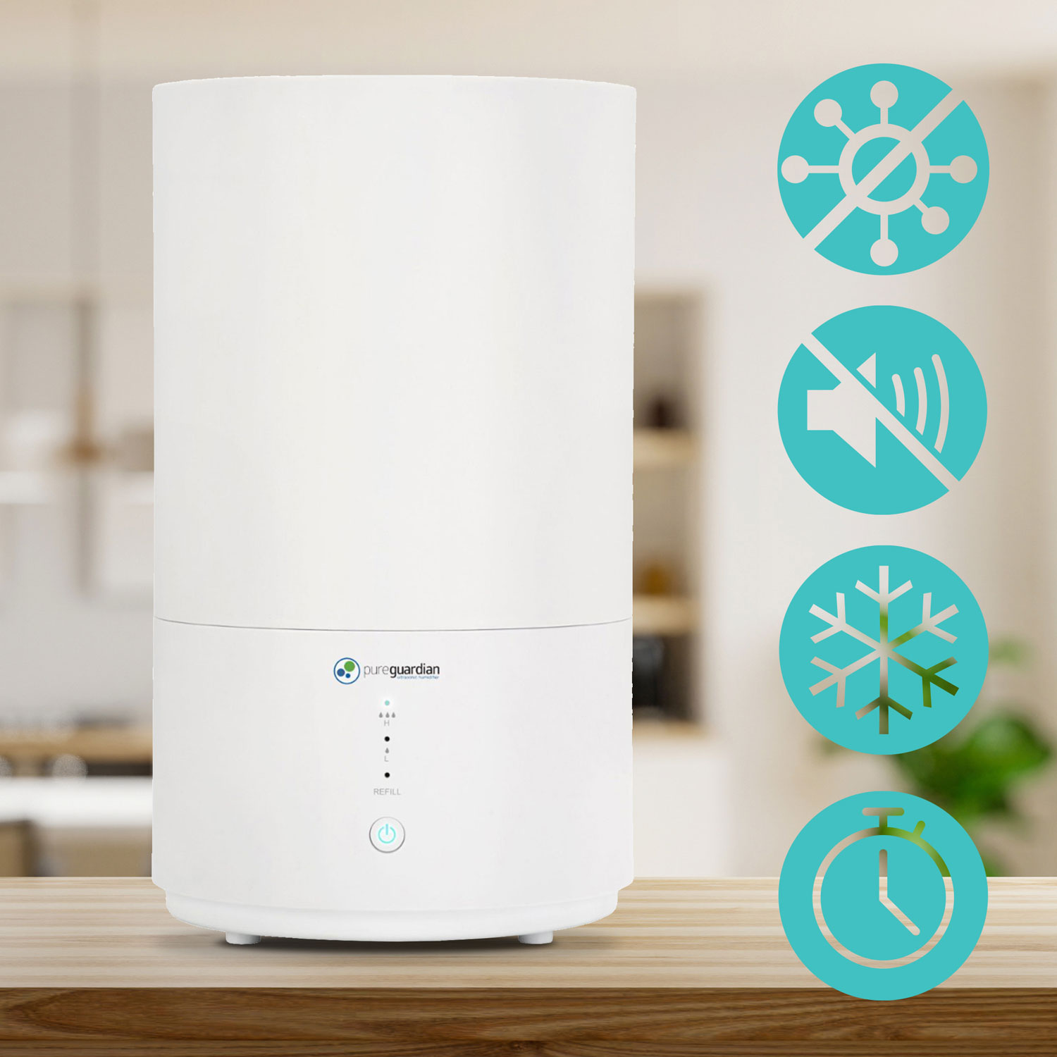 PureGuardian H950AR Ultrasonic Cool Mist Humidifier - White