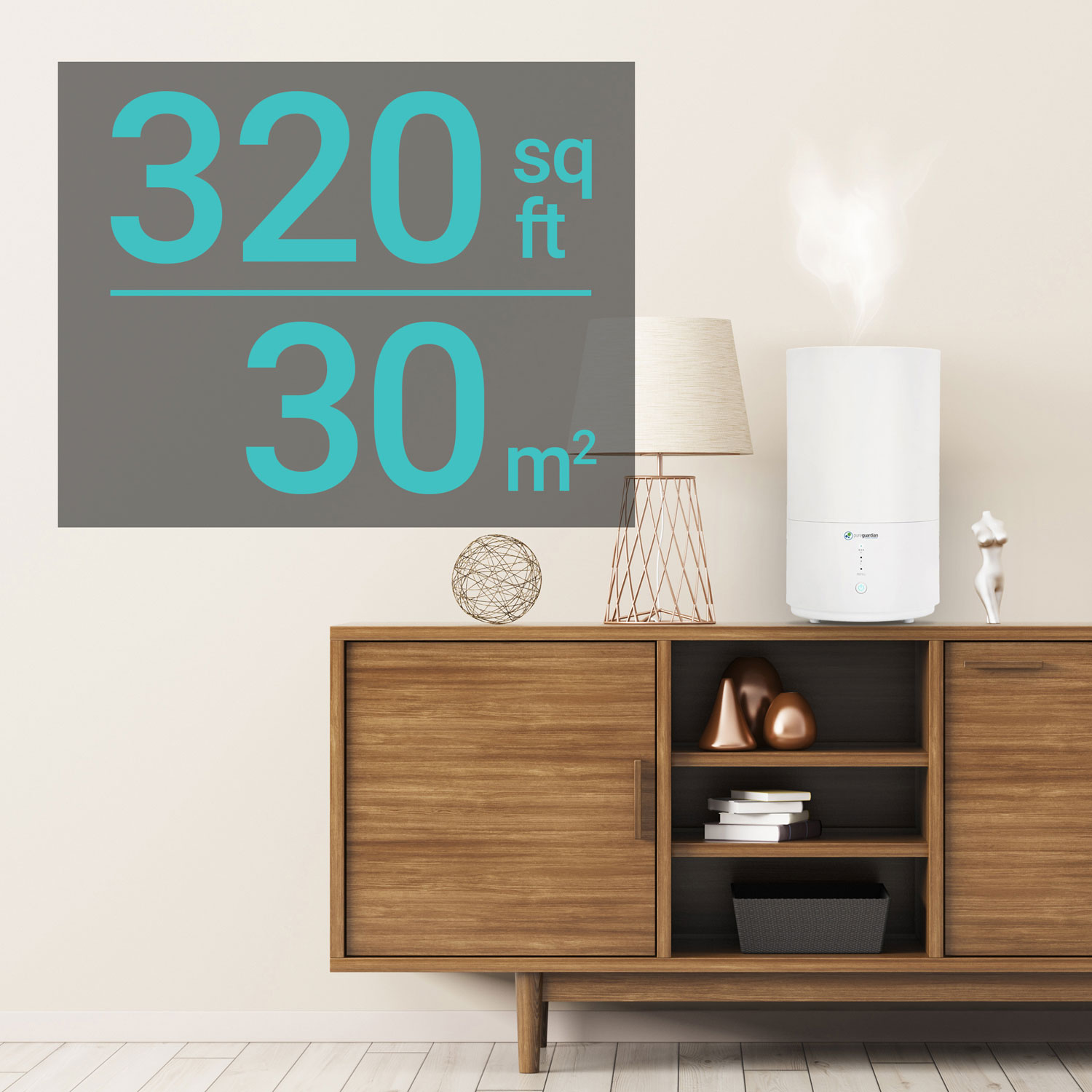 PureGuardian H950AR Ultrasonic Cool Mist Humidifier - White