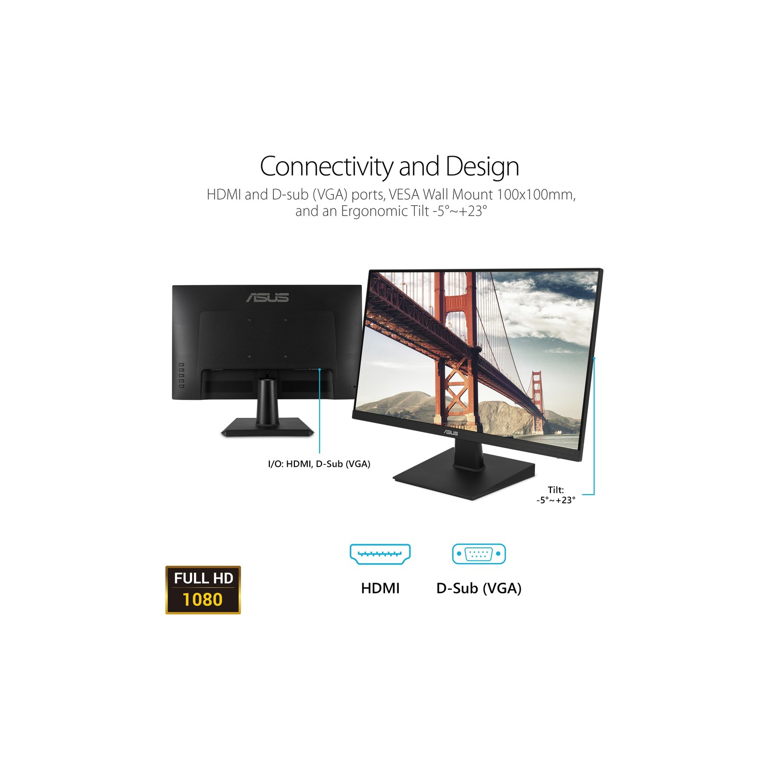 Asus VA27EHE 27" Full HD LED Gaming LCD Monitor - 16:9 - Black