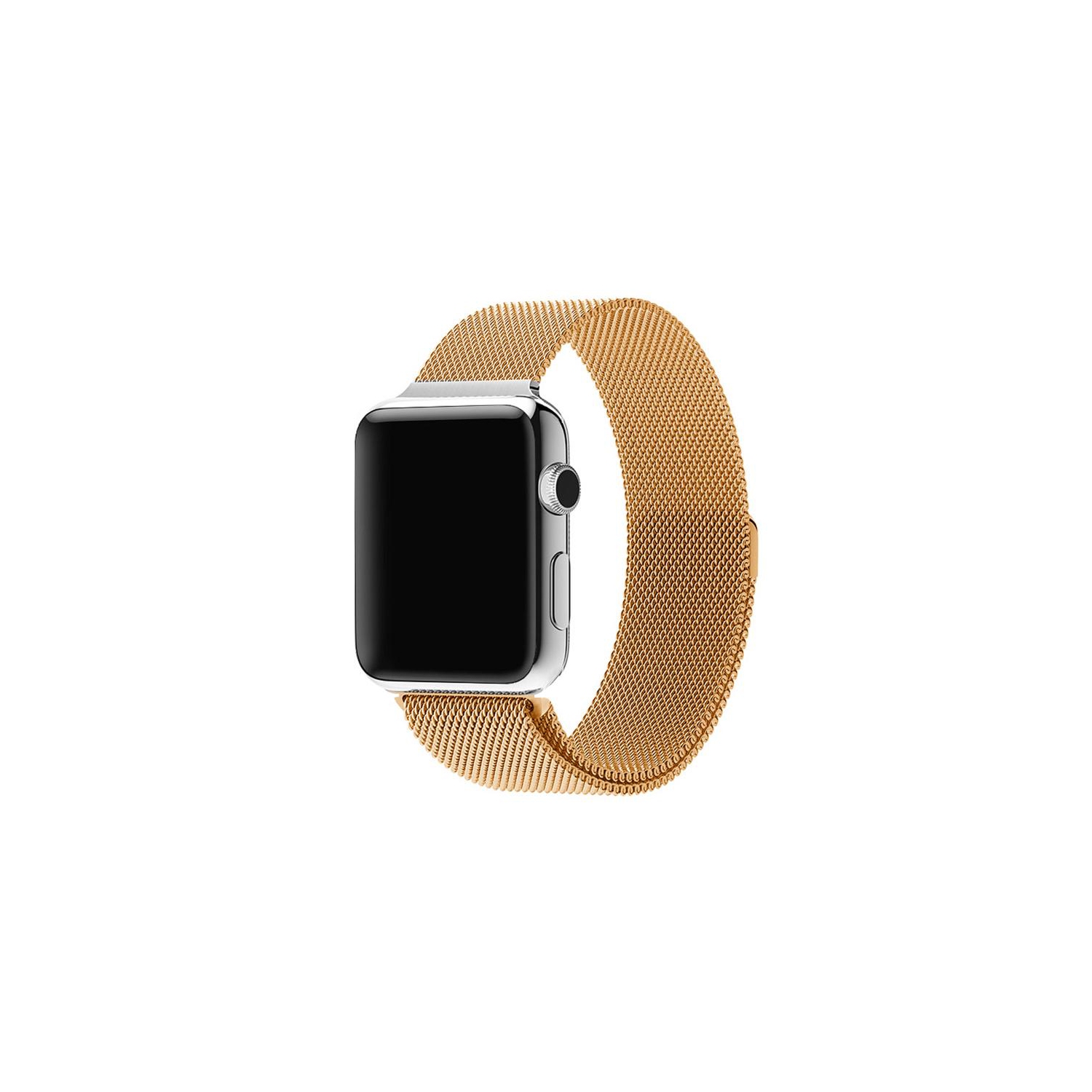 PANDACO Gold Milan Magnetic Clasp Watch Strap for Apple Watch 38mm / 40mm / 41mm / 42mm