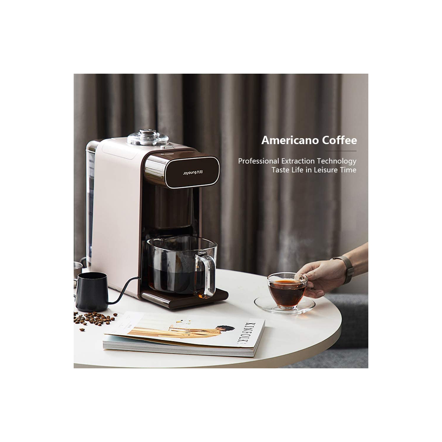 Joyoung DJ10U-K1 Slag free and Filter free Hot Soy Milk Maker with Auto-clean Function