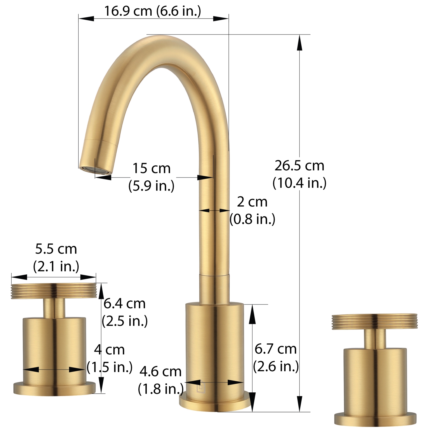 Ancona Nova Series Widespread Double-Handle Bathroom Faucet in Brushed Titanium Gold