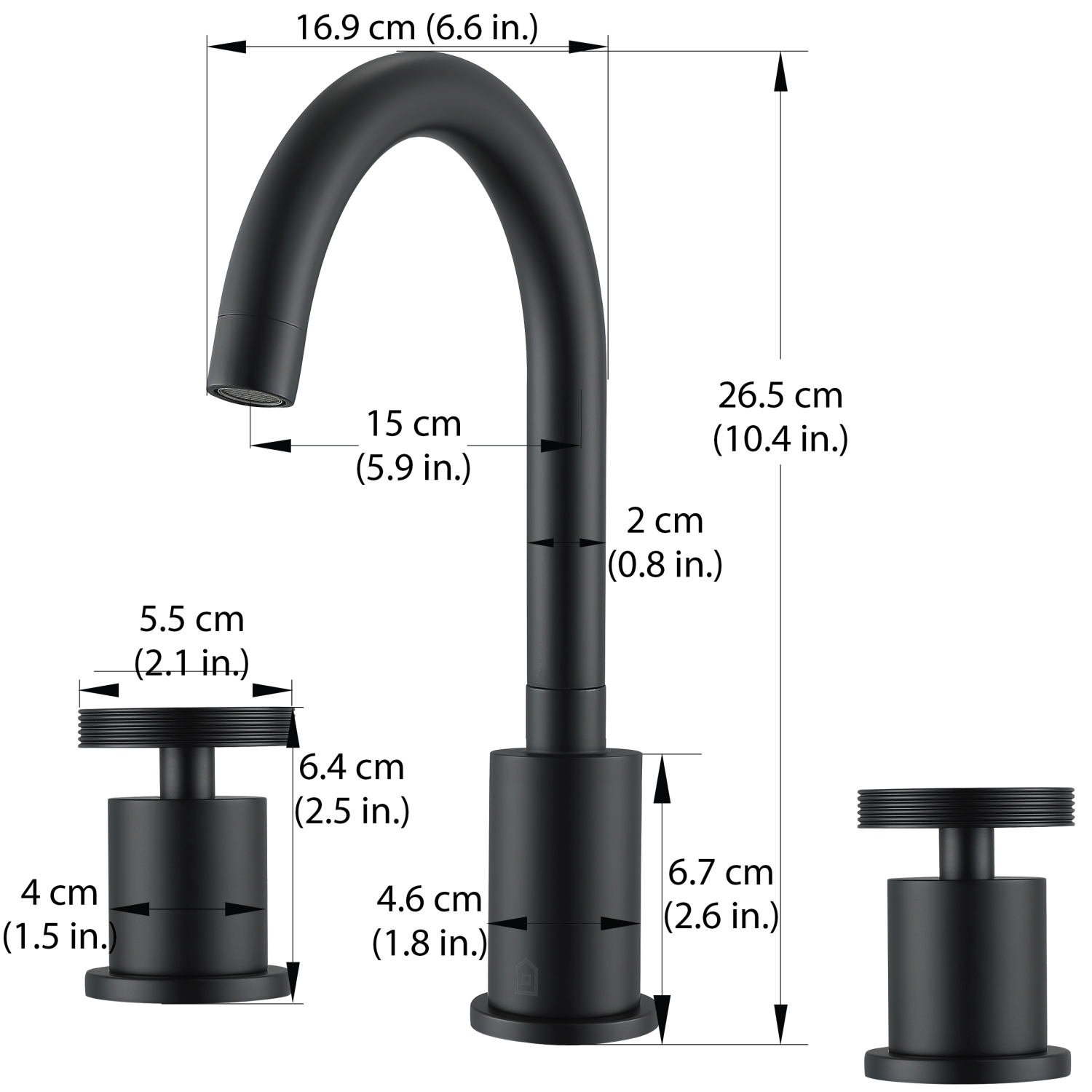 Ancona Nova Series Widespread Double-Handle Bathroom Faucet in Matte Black
