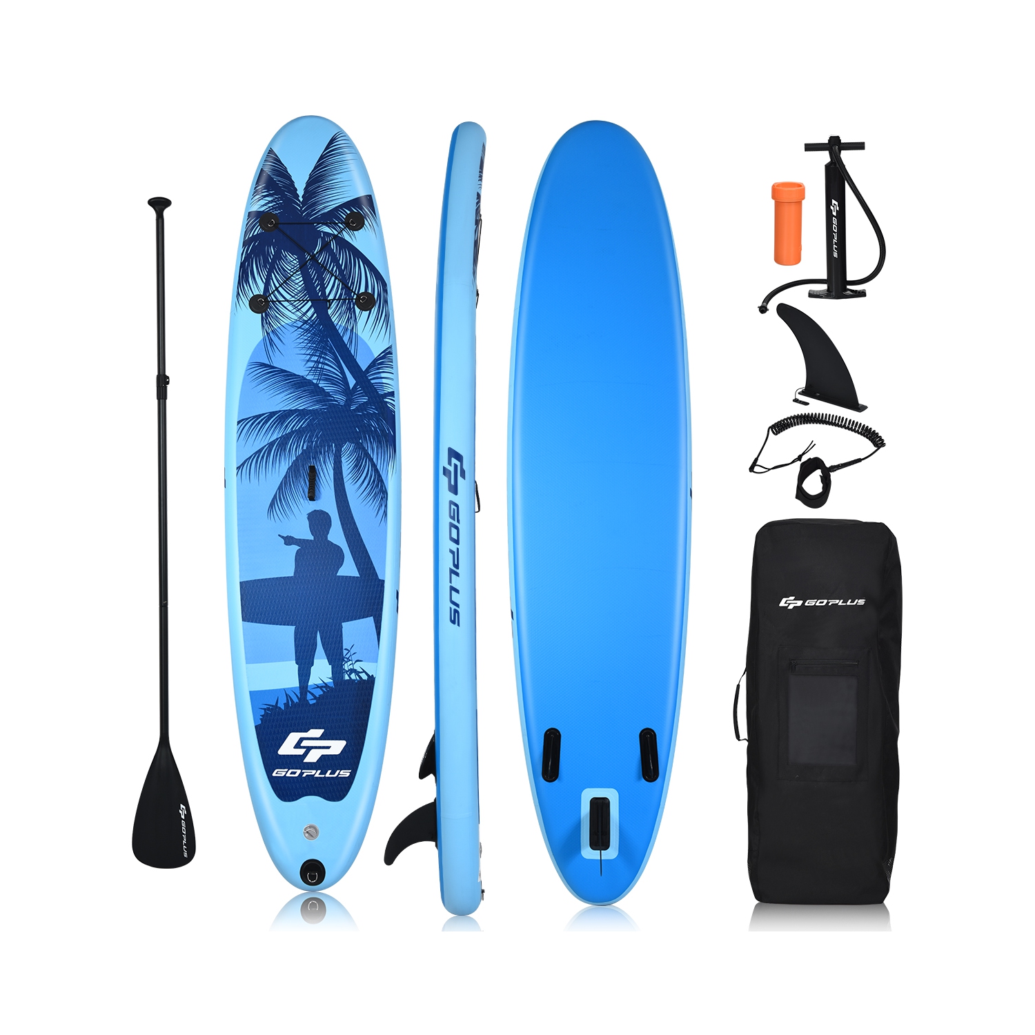 Goplus 9.8' Inflatable Stand Up Paddle Board W/Carry Bag Adjustable Paddle Adult Youth