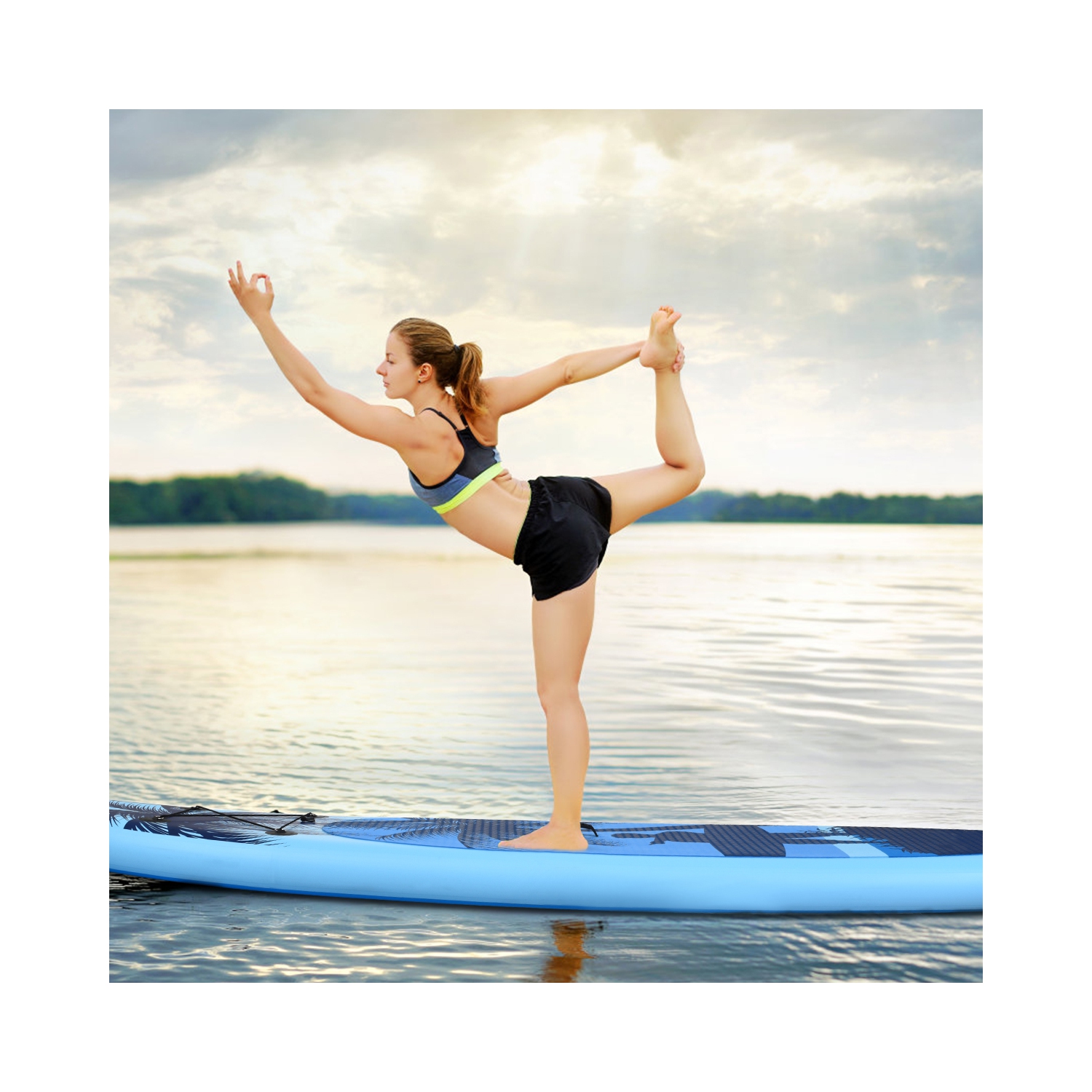 Goplus 9.8' Inflatable Stand Up Paddle Board W/Carry Bag Adjustable Paddle Adult Youth