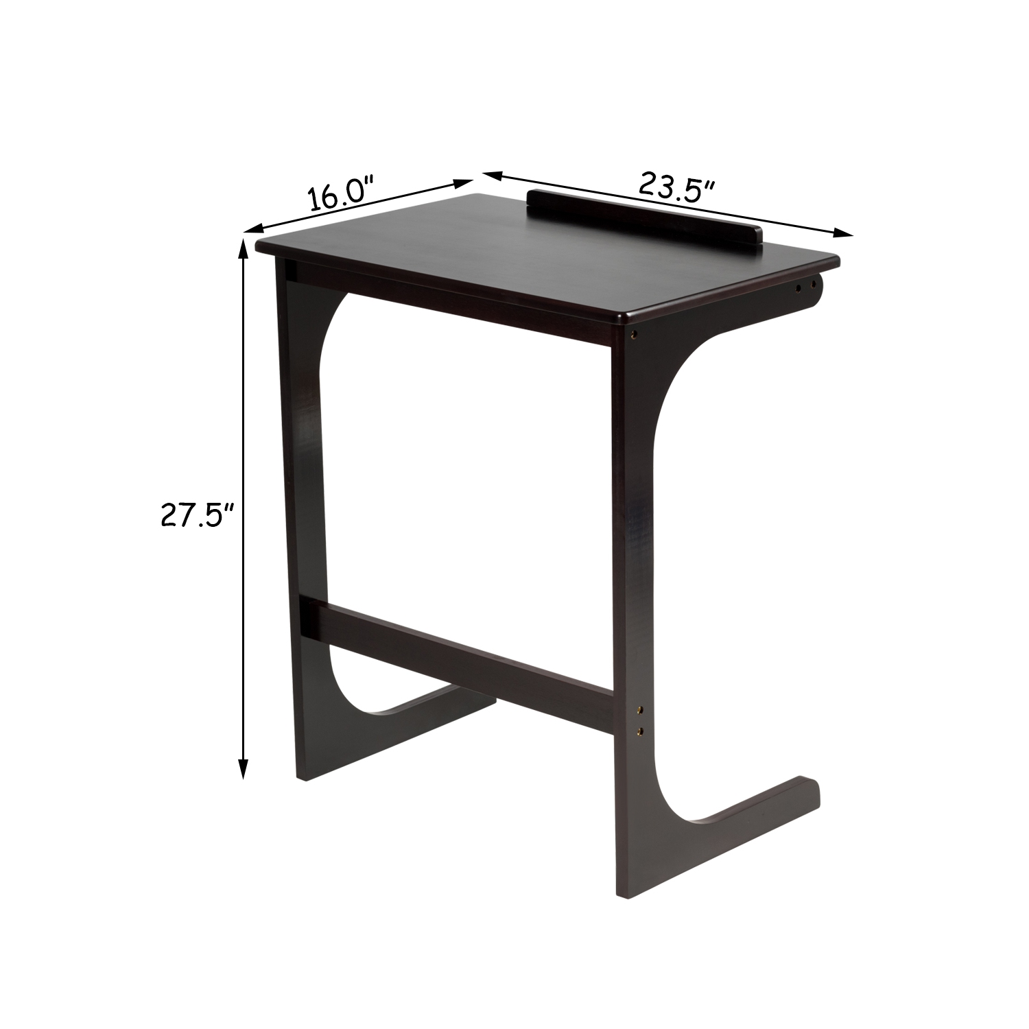 Costway Adjustable TV Tray C-Shape Sofa Couch End Table Laptop Desk W/Tilting Top Bamboo