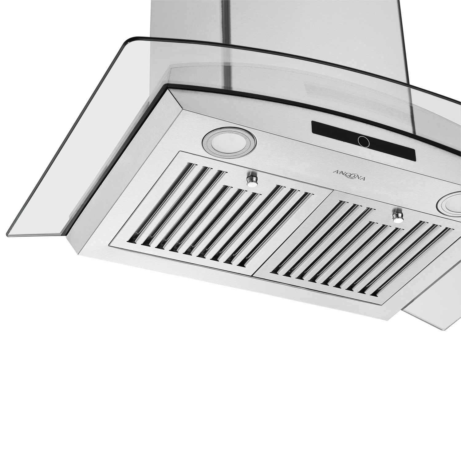 Ancona 36 in. Convertible Stainless Steel Wall Mount Glass Canopy Range Hood