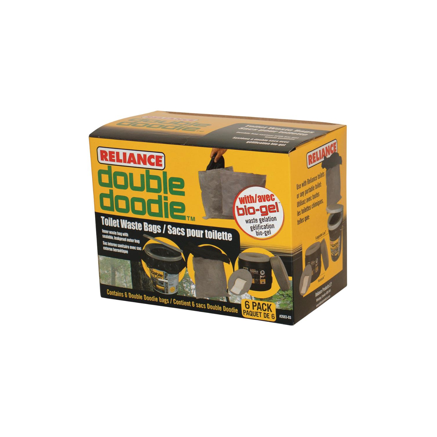 6 Pack Waste Bags, with Bio-Gel