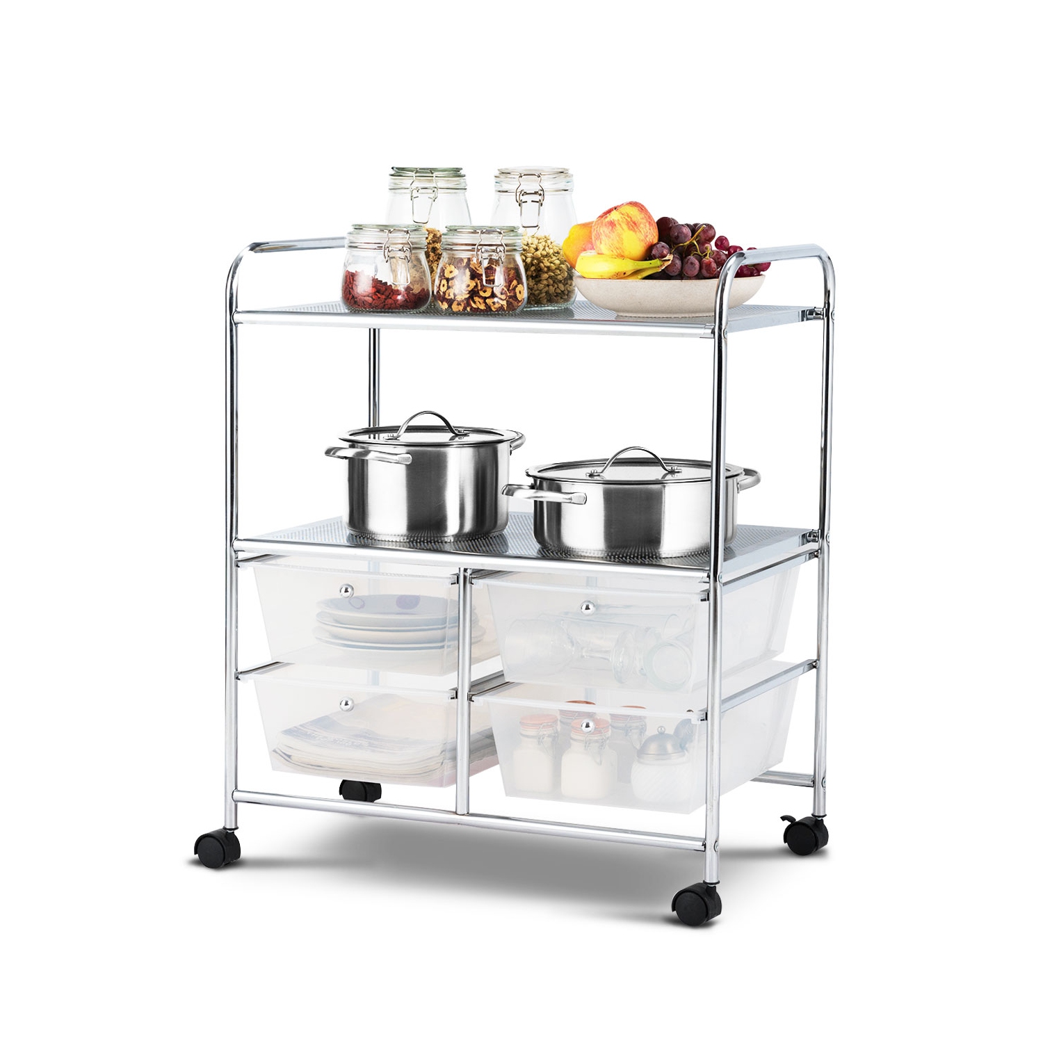 Costway 4 Drawer Rolling Storage Cart shelf Scrapbook Paper Office School Organizer