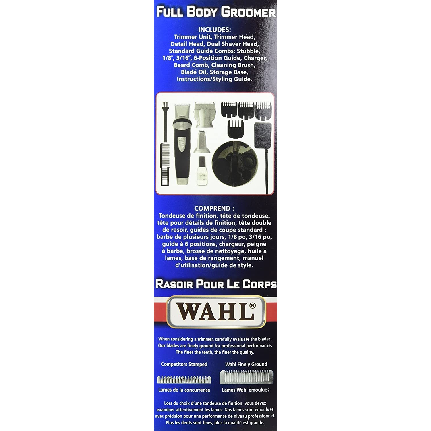 Wahl Canada 5580 Rechargeable Full Body Groomer, Personal Grooming Kit 12 pieces