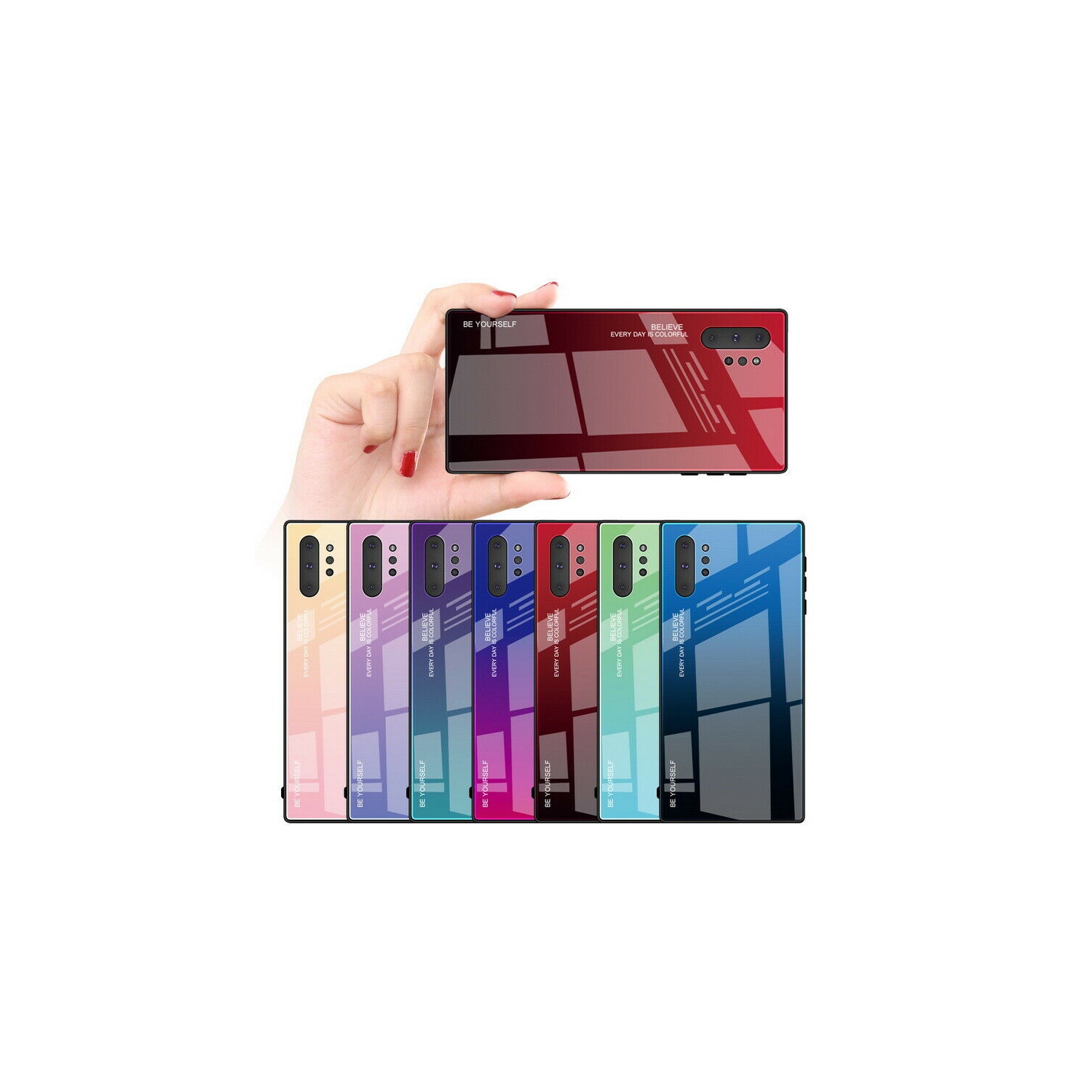 Gradient Tempered Glass Phone Case Cover For SAMSUNG Galaxy NOTE 10 PLUS