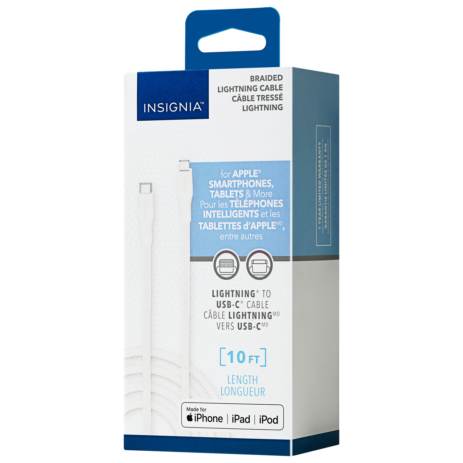 Insignia 3.0m Lightning to USB-C Cable - Moon Grey - Only at Best Buy