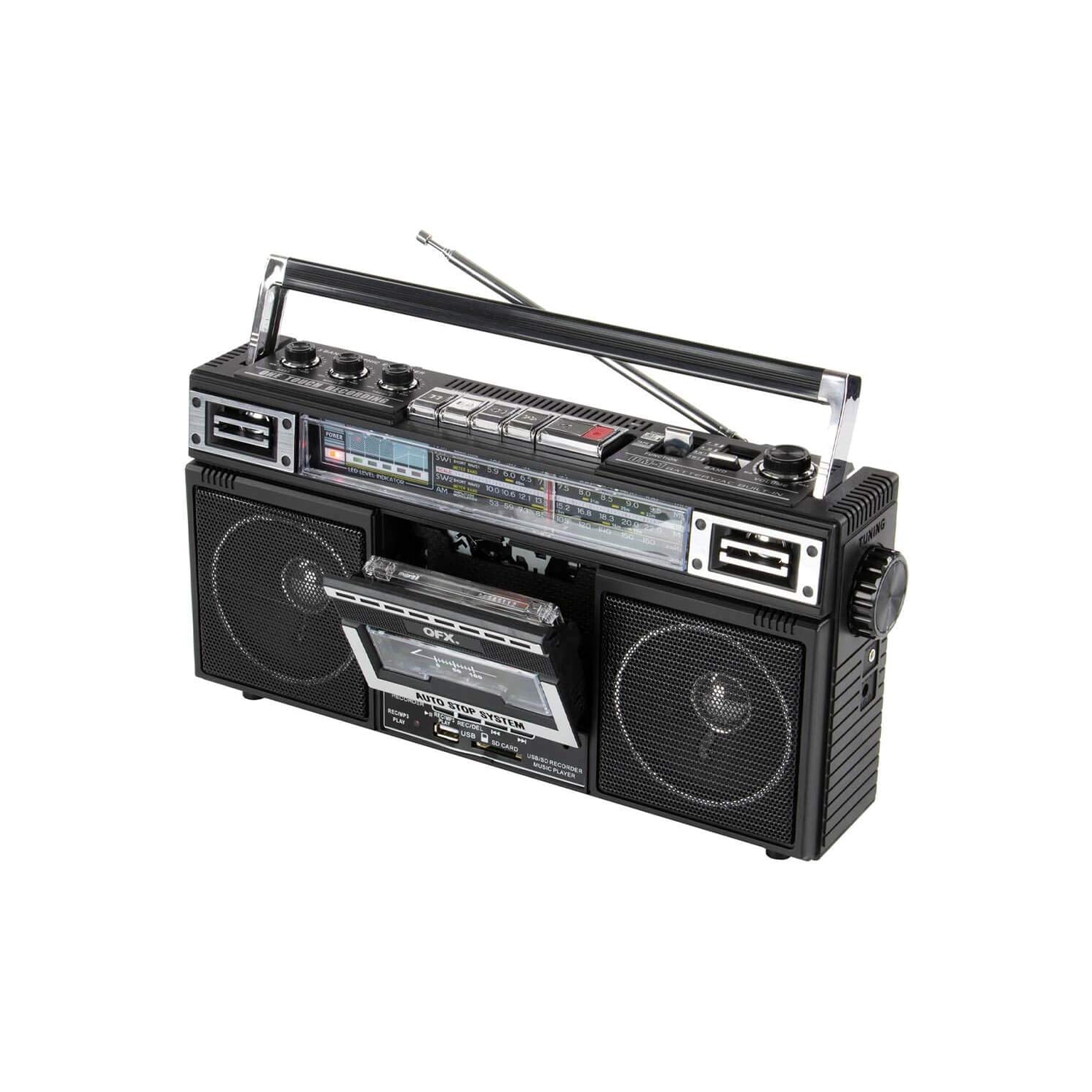 QFX J-220BT ReRun X AM/FM/Shortwave Cassette Player Boombox