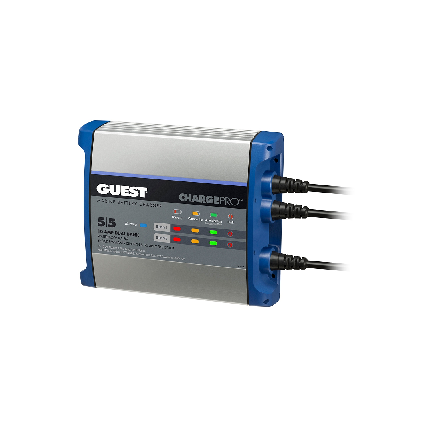 Guest On-Board Battery Charger 10A / 12V - 2 Bank - 120V Input