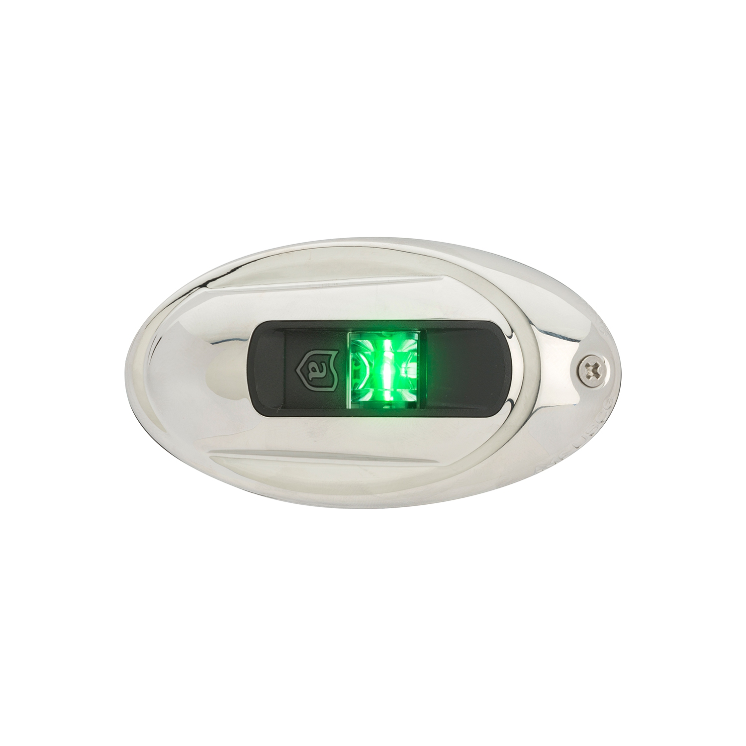 Attwood LightArmor Vertical Surface Mount Navigation Light - Oval - Starboard - Stainless Steel - 2NM