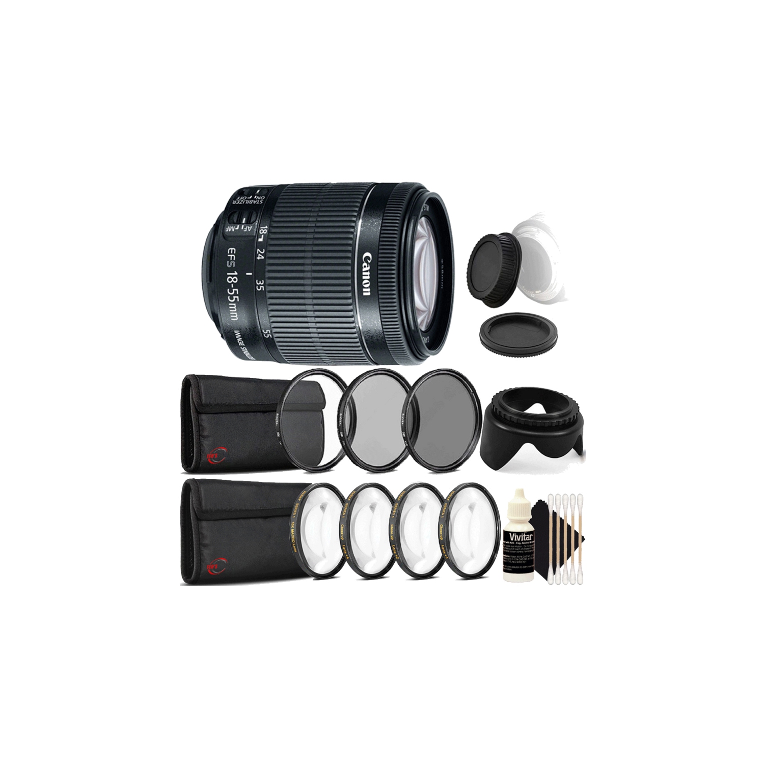 Canon EF-S 18-55mm f/3.5-5.6 IS STM Lens with Kit For Canon 80D and 1300D - International Version w/Seller Warranty