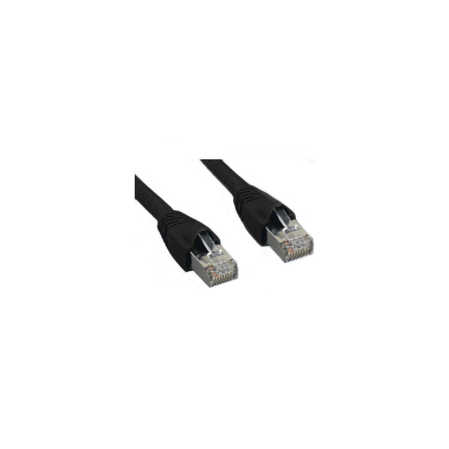 TechCraft 1 ft Shielded CAT6a STP Network Ethernet Cable Metal Connectors Black